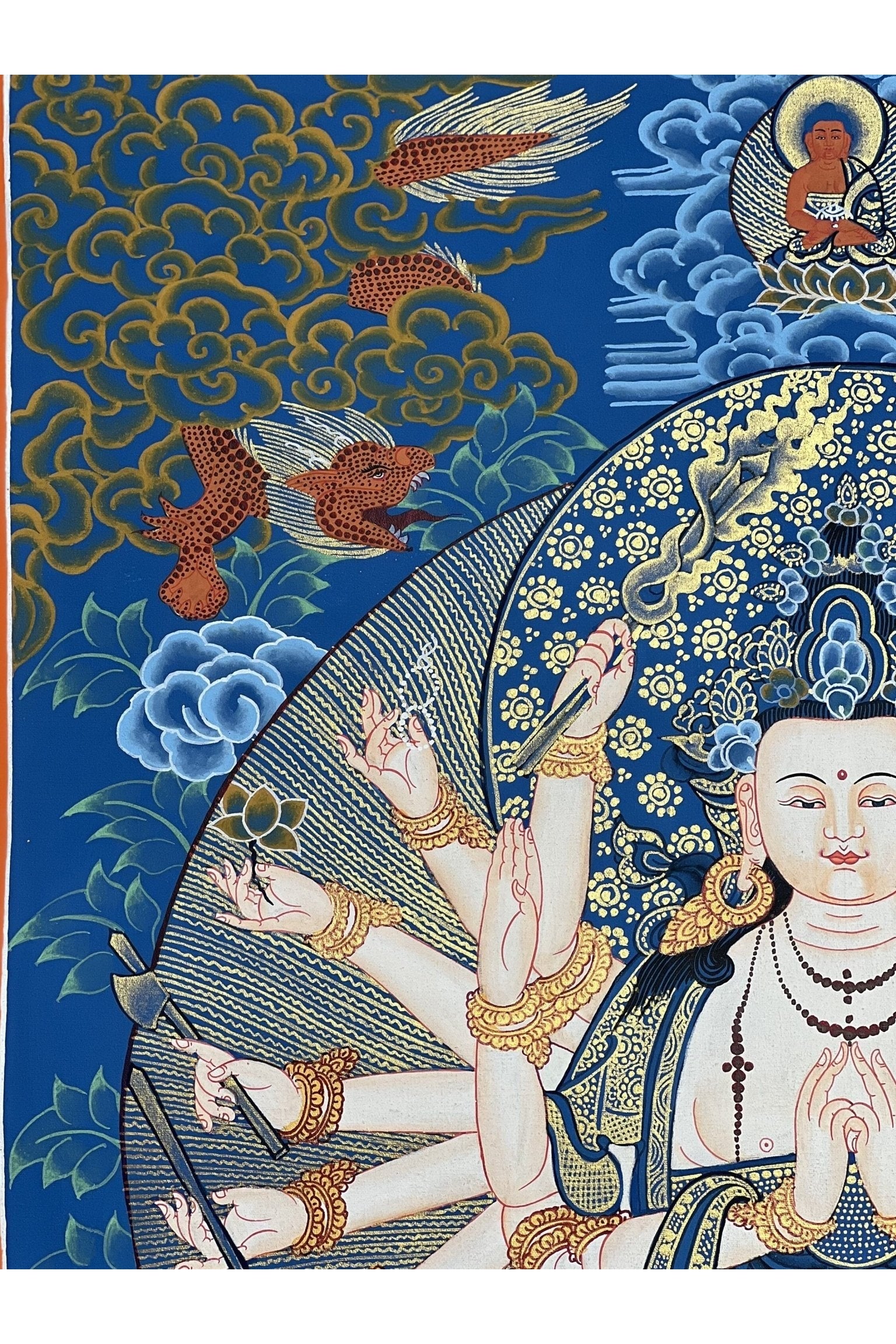 18 Armed Mother Goddess Chandi/Chundi/Cundi Master Quality Tibetan Thangka Painting/ Original Hand Painting /Meditation Art - Tibetan Thangka Art