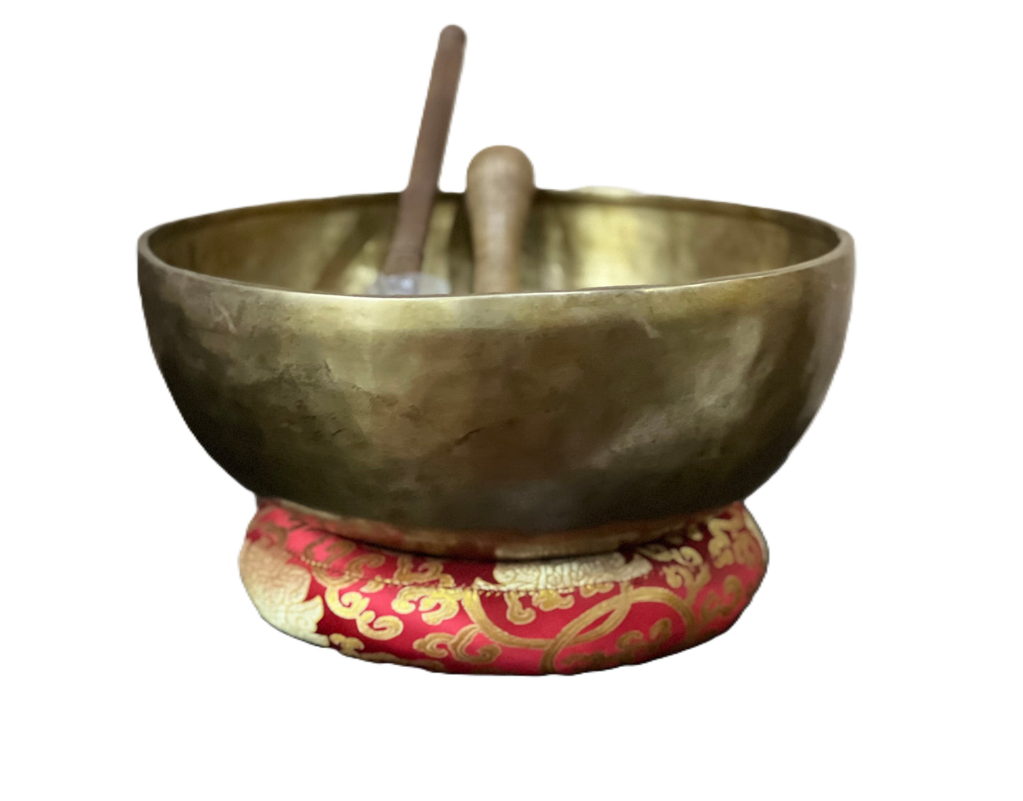 Hand-Hammered Large Tibetan Singing Bowl/ Himalayan Bowl for Sound Healing, Includes Free Cushion and Mallet