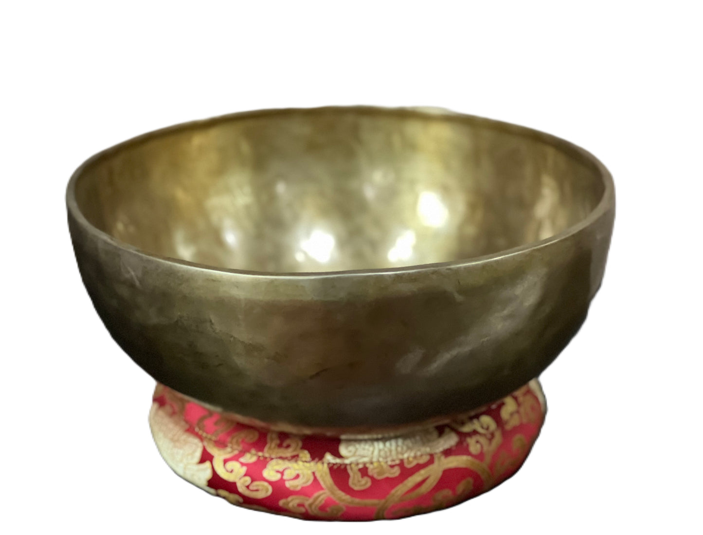 Hand-Hammered Large Tibetan Singing Bowl/ Himalayan Bowl for Sound Healing, Includes Free Cushion and Mallet