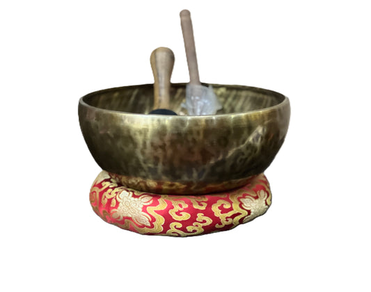 HAND HAMMERED TIBETAN SINGING BOWL SOUND HEALING WITH FREE CUSHION AND MALLET