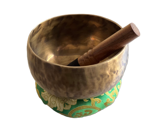 HAND HAMMERED TIBETAN SINGING BOWL SOUND HEALING WITH FREE CUSHION AND MALLET