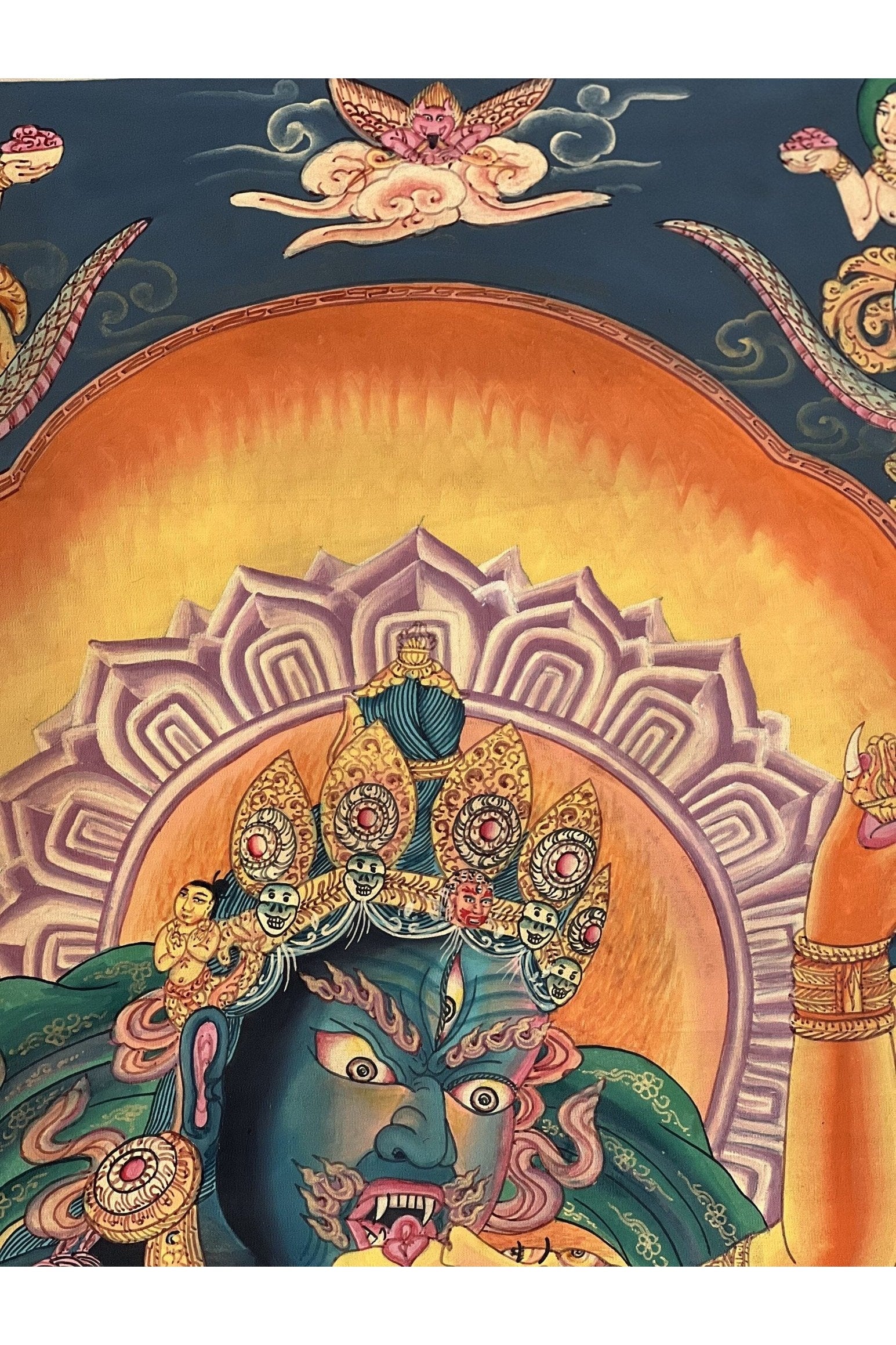 Chakrasamvara with Vajravarahi Sacred Union Original Masterpiece Newari Paubha Enlightenment Tibetan Thangka Painting - Tibetan Thangka Art