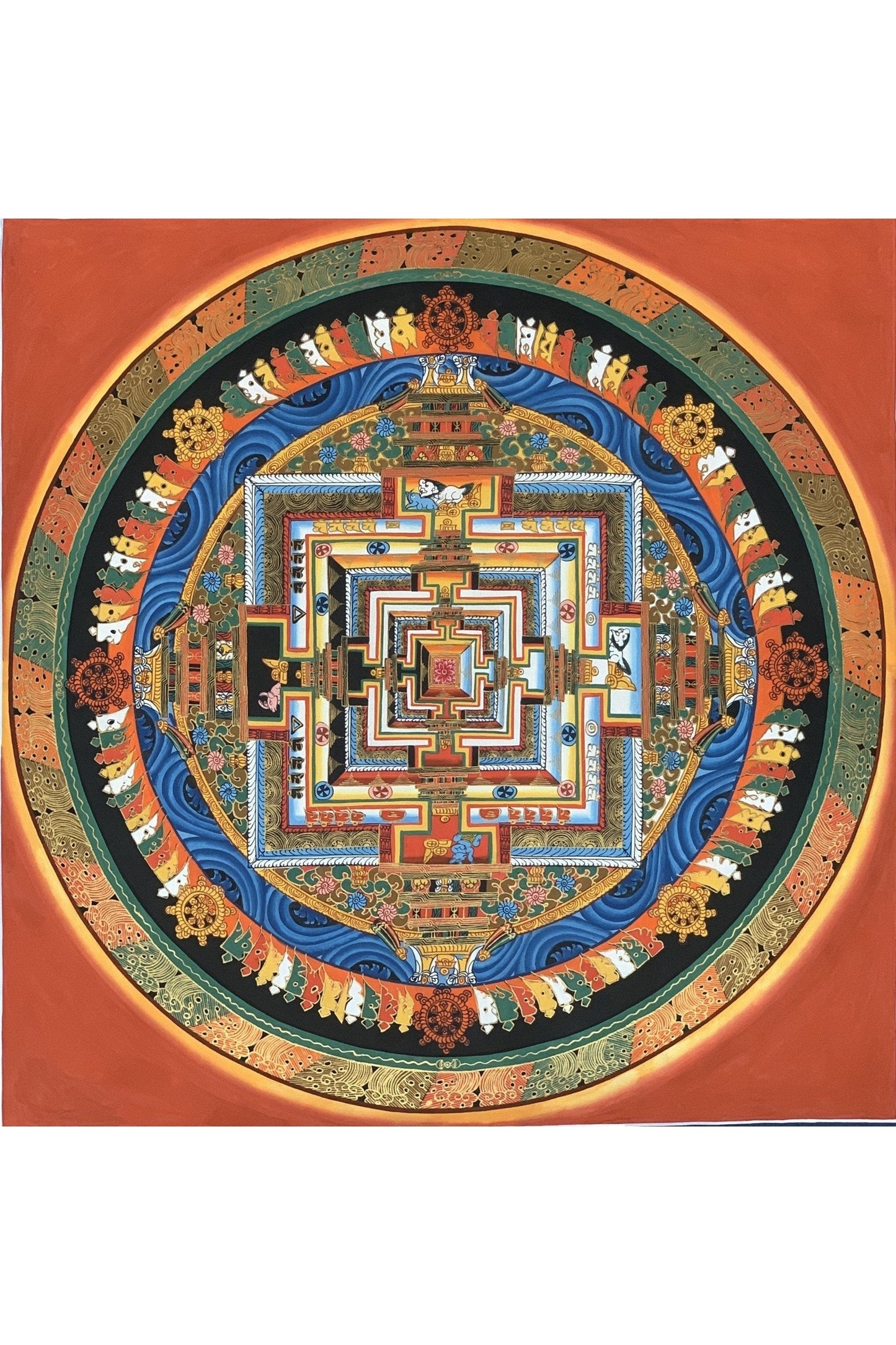 Hand Painted Wheel of Life, Wheel of Time Kalachakra Mandala Master Quality Tibetan Thangka Painting Meditation Art/Tibetan Wall Hanging - Tibetan Thangka Art