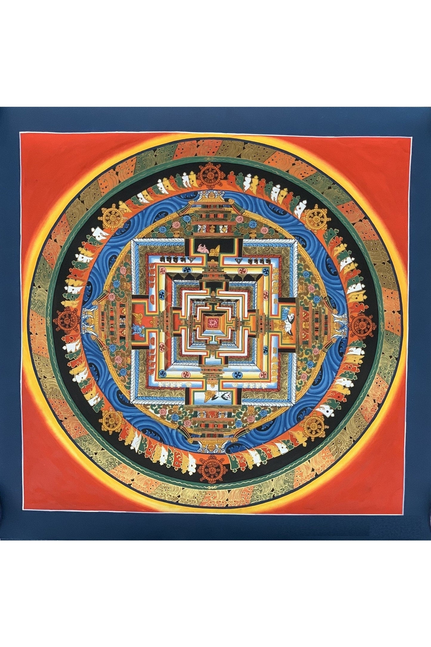 Hand Painted Wheel of Life, Wheel of Time Kalachakra Mandala Master Quality Tibetan Thangka Painting Meditation Art/Tibetan Wall Hanging - Tibetan Thangka Art