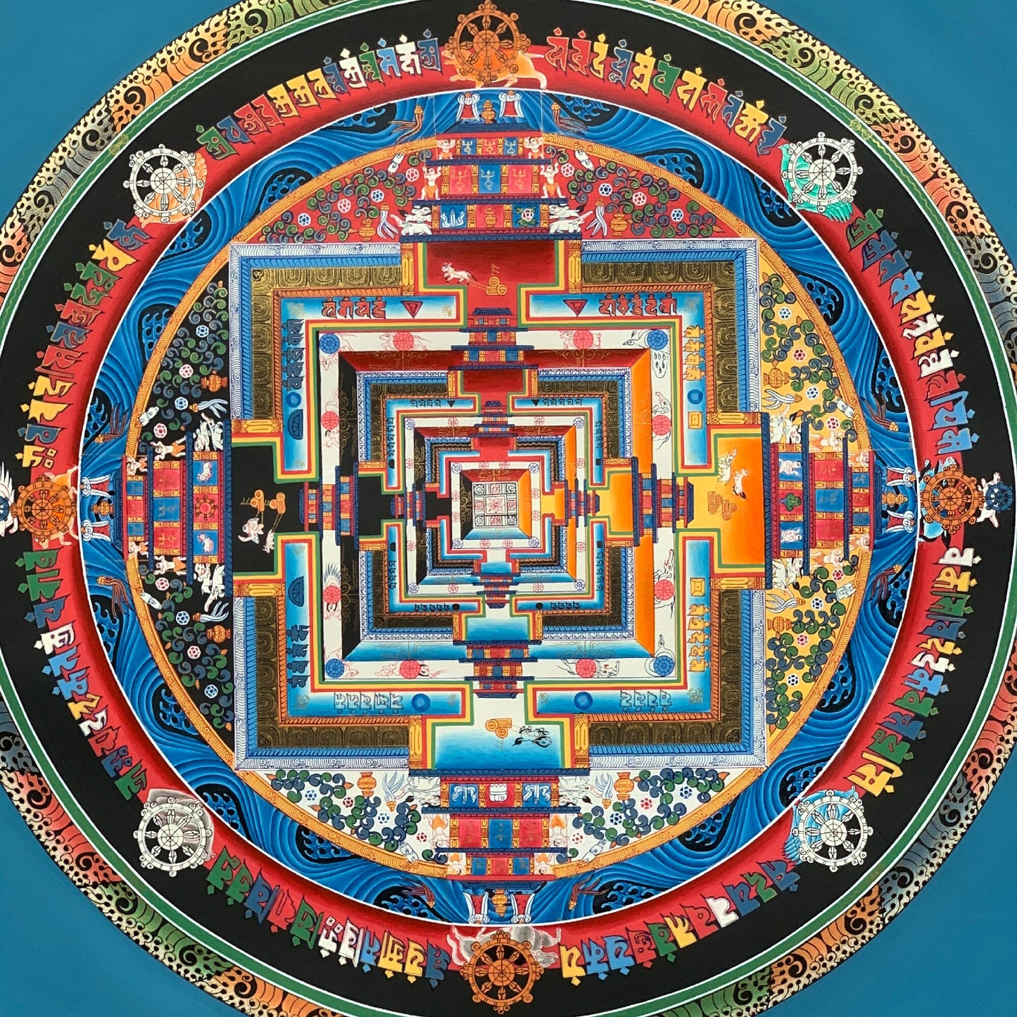 Wheel of Life/ Kalachakra Mandala/High-Quality Tibetan Thangka Painting/ Wall Hanging  Original Meditation  Art