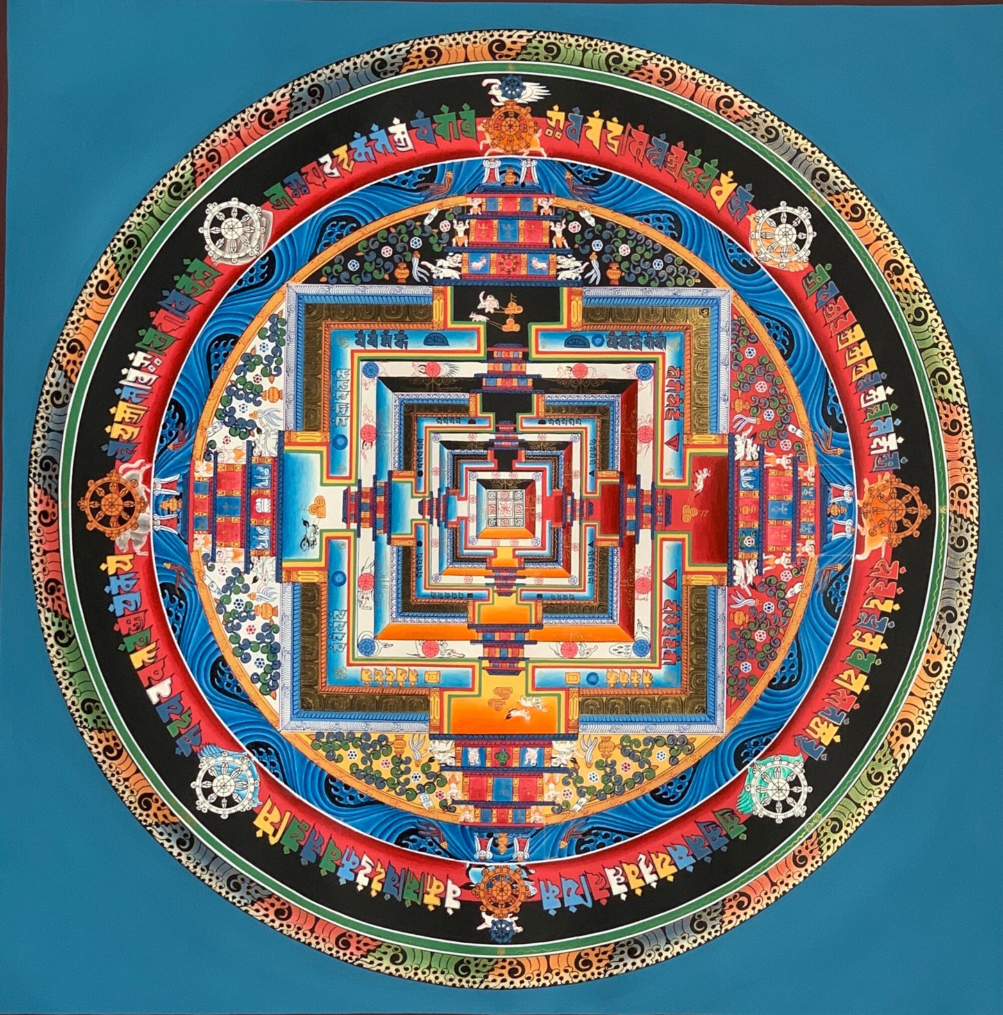 Wheel of Life/ Kalachakra Mandala/High-Quality Tibetan Thangka Painting/ Wall Hanging  Original Meditation  Art