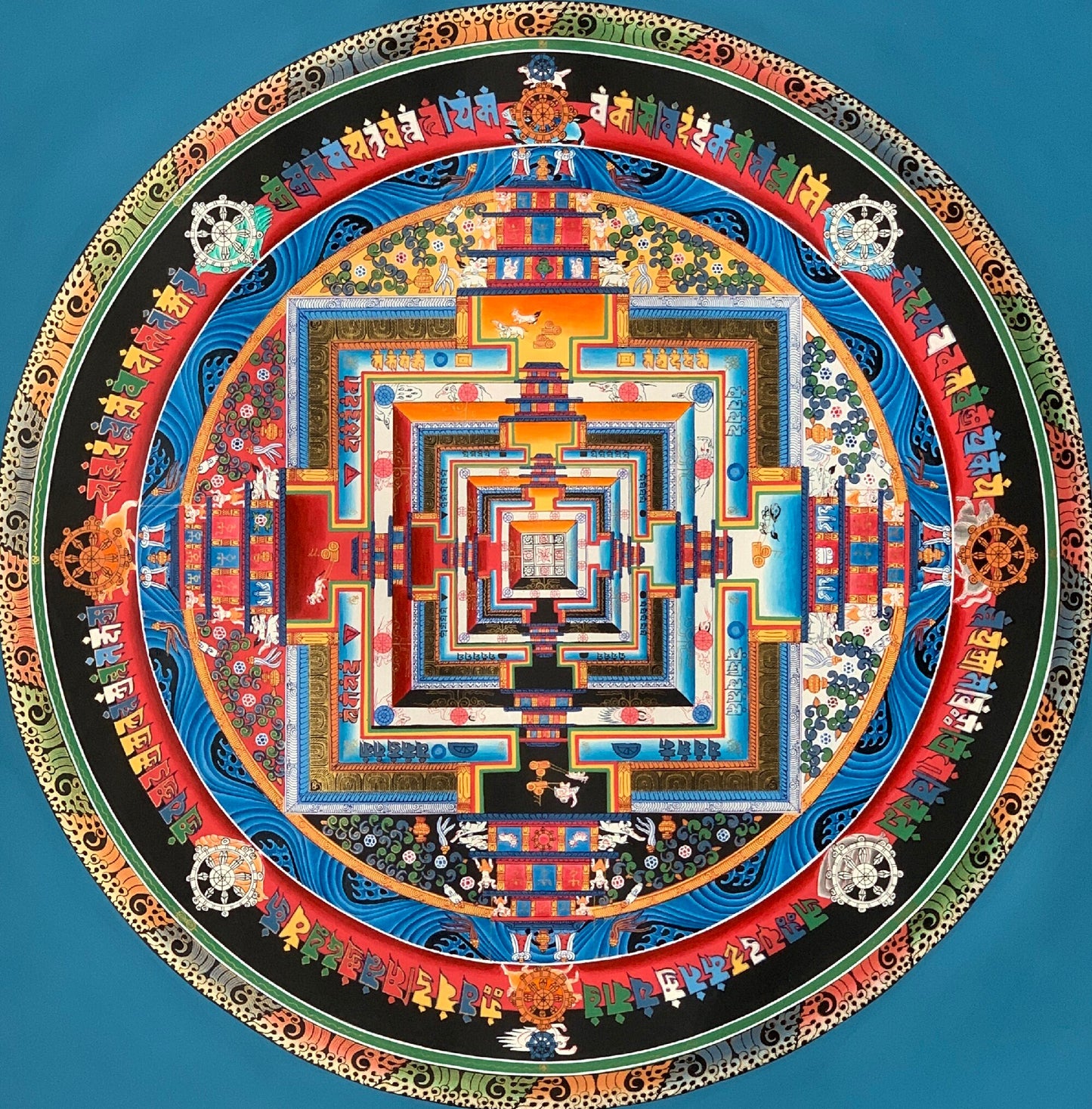 Wheel of Life/ Kalachakra Mandala/High-Quality Tibetan Thangka Painting/ Wall Hanging  Original Meditation  Art