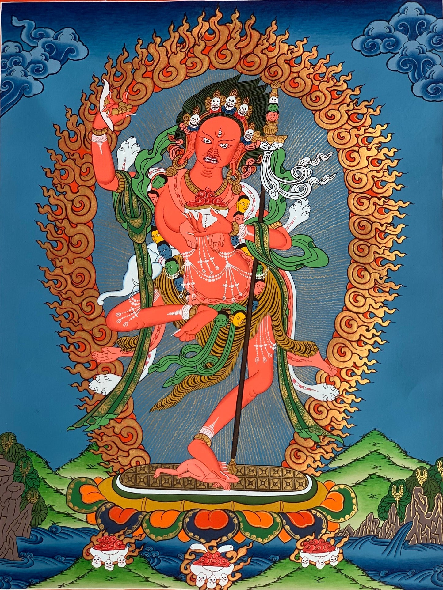 Vajravarahi/ Varahi/ Dorje Phagmo/ Yogini  Tibetan Thangka Painting, Original Meditation/Tantra Art