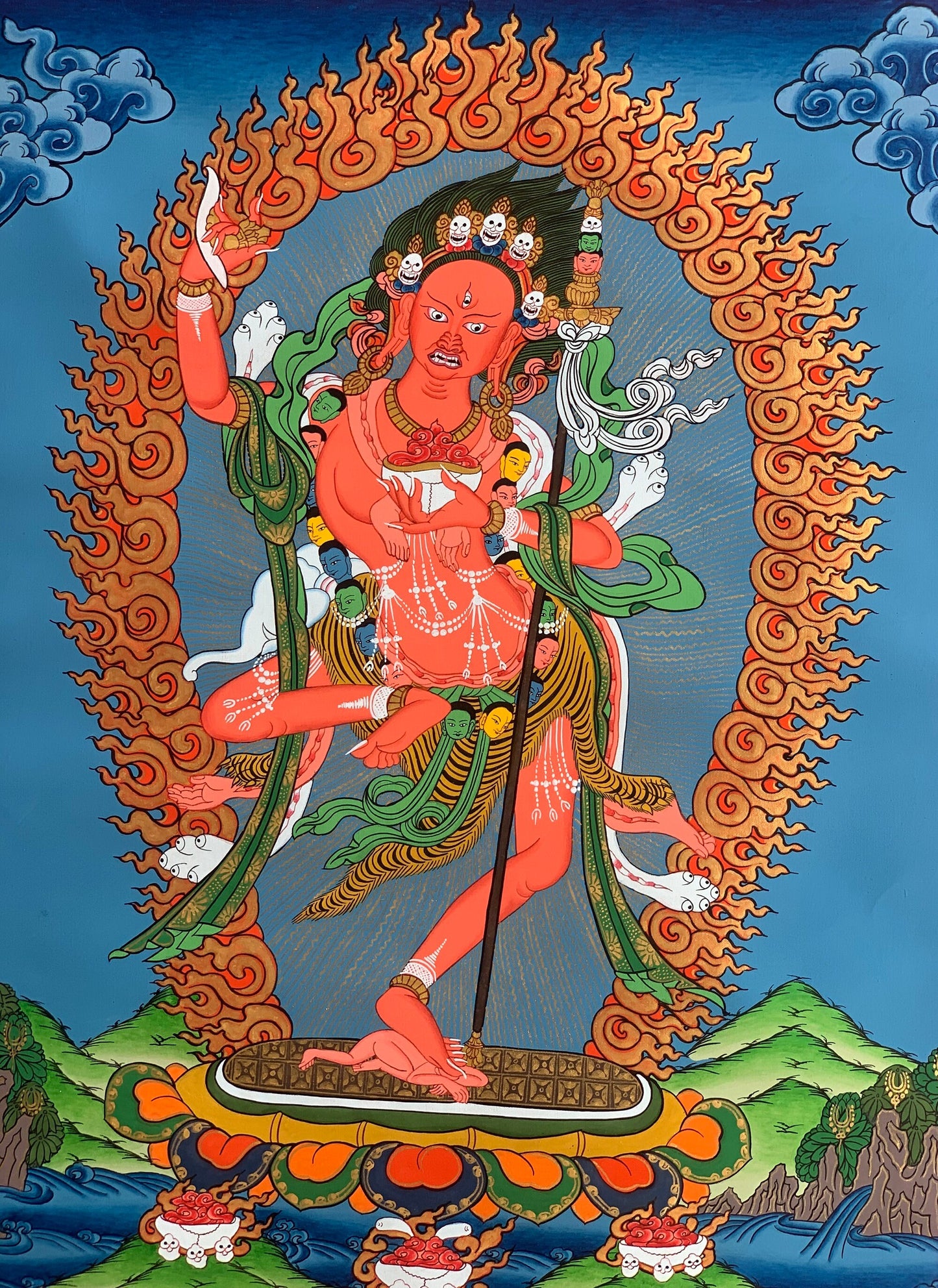 Vajravarahi/ Varahi/ Dorje Phagmo/ Yogini  Tibetan Thangka Painting, Original Meditation/Tantra Art