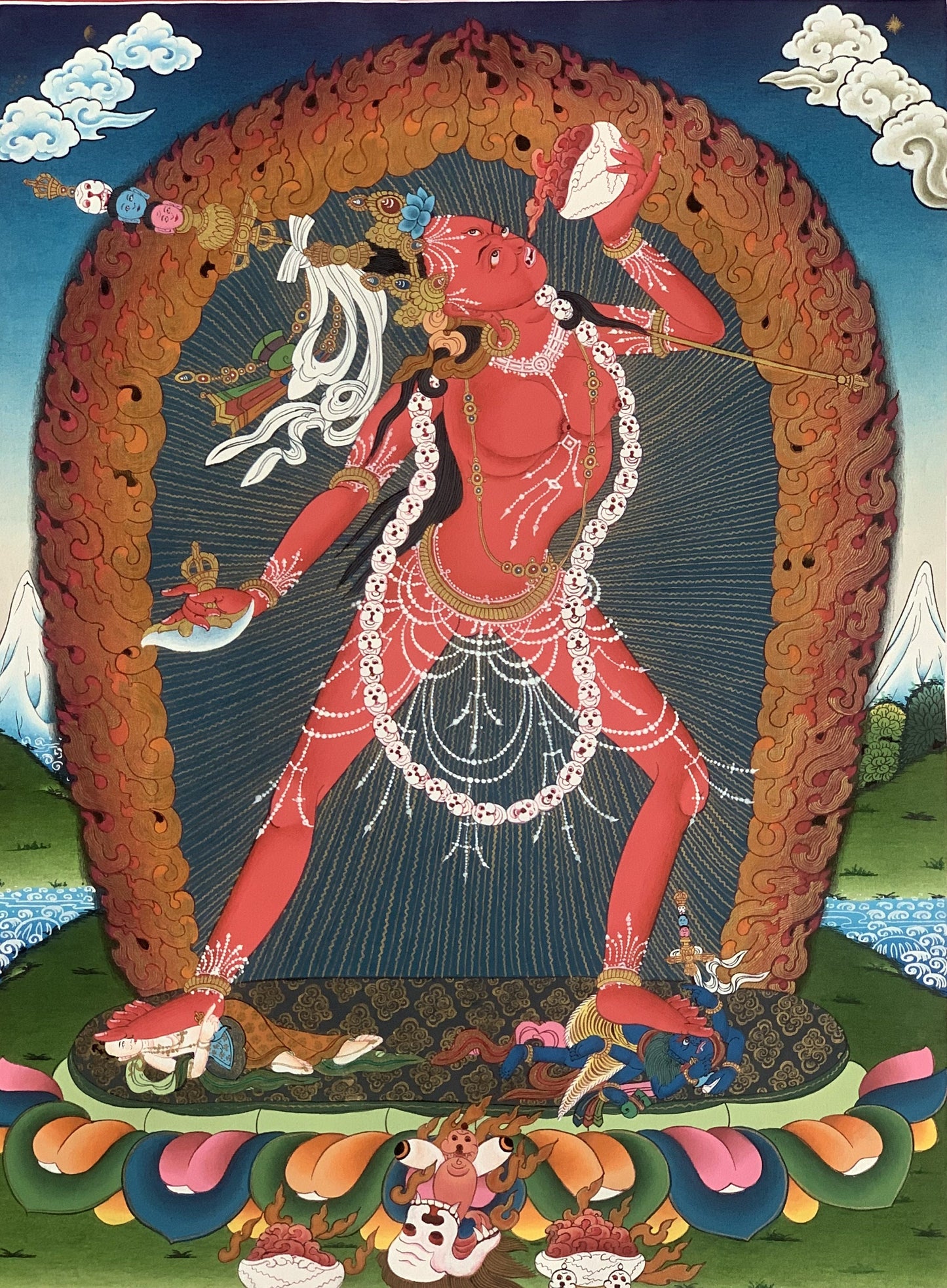 Vajrayoginī/Yogini/ Dorje Neljorma Female Buddha High-Quality Masterpiece Tibetan Thangka Painting  Original Meditation Art