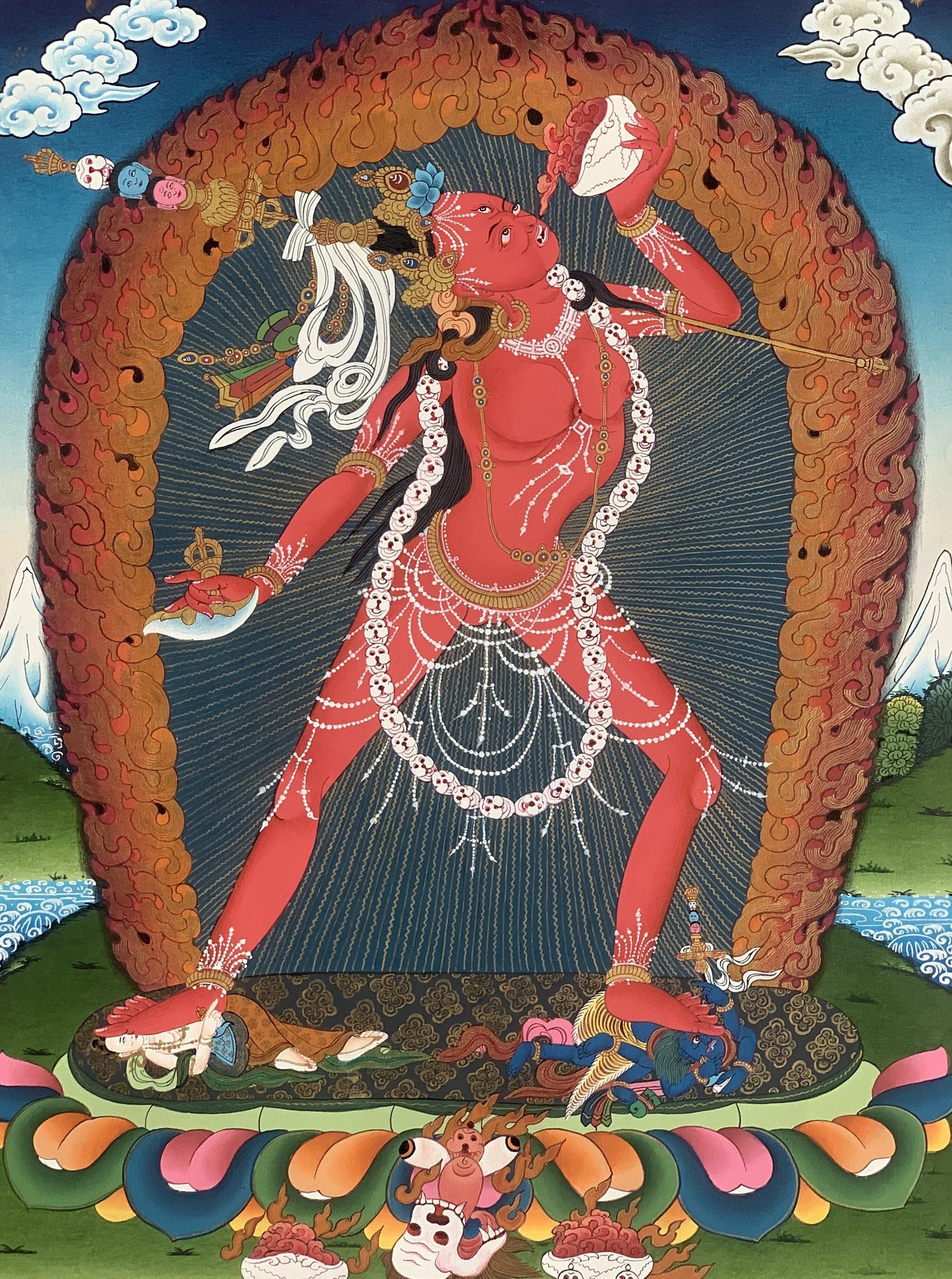 Vajrayoginī/Yogini/ Dorje Neljorma Female Buddha High-Quality Masterpiece Tibetan Thangka Painting  Original Meditation Art