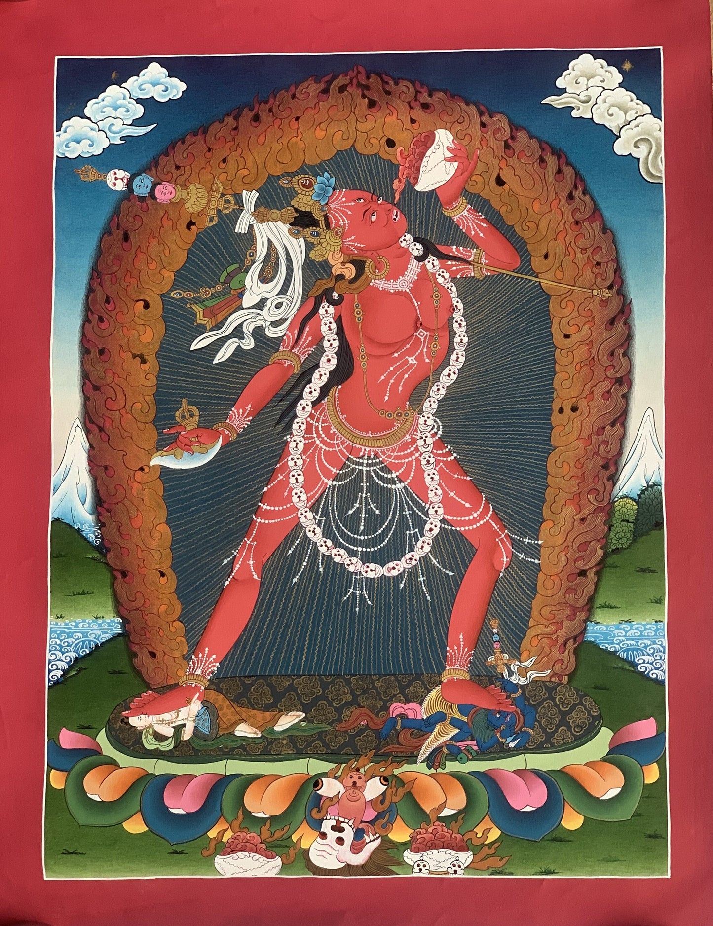 Vajrayoginī/Yogini/ Dorje Neljorma Female Buddha High-Quality Masterpiece Tibetan Thangka Painting  Original Meditation Art