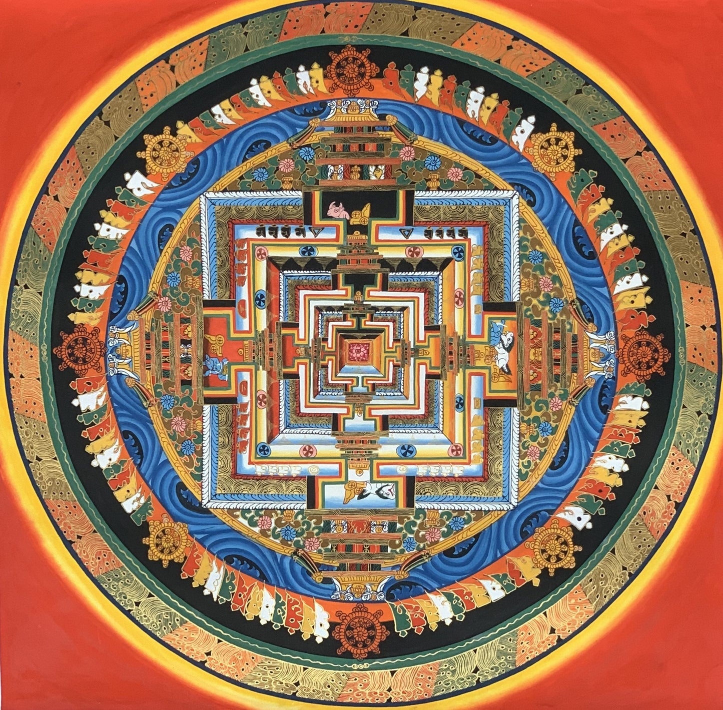 Hand Painted Wheel of Life/ Wheel of Time/ Kalachakra Mandala Master Quality Tibetan Thangka Painting Tantra Art/Tibetan Wall Hanging