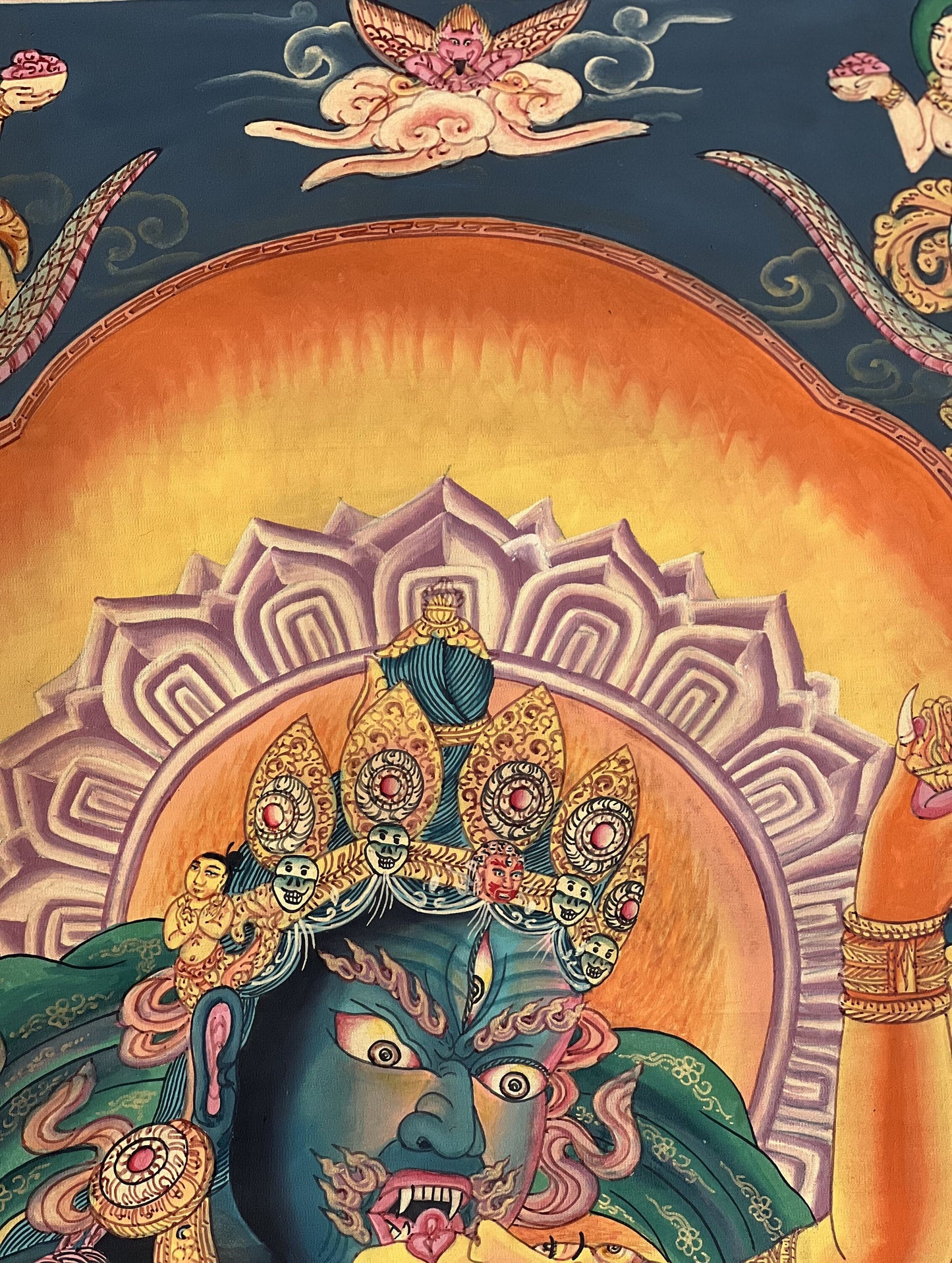 Chakrasamvara with Vajravarahi Sacred Union Original Masterpiece Newari Paubha Enlightenment Tibetan Thangka Painting