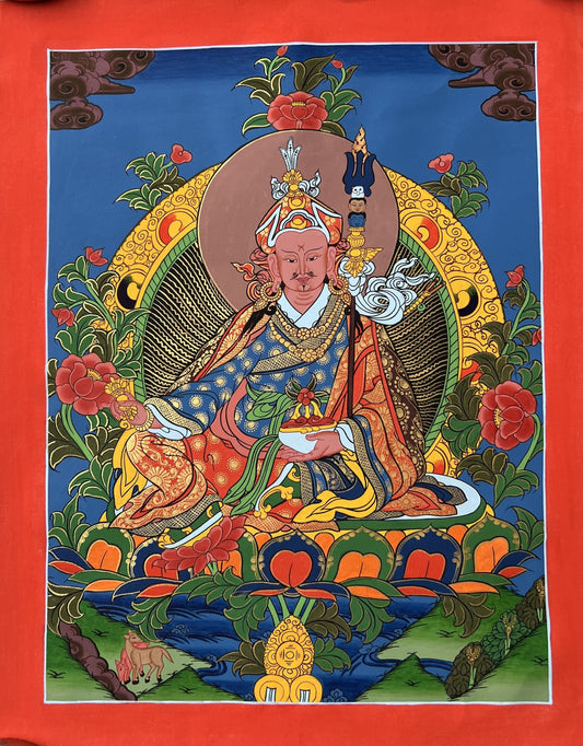 Guru Padmasambhava / Guru Rinpoche  Master Quality Original Hand Painted Tibetan Thangka/ Thanka Painting