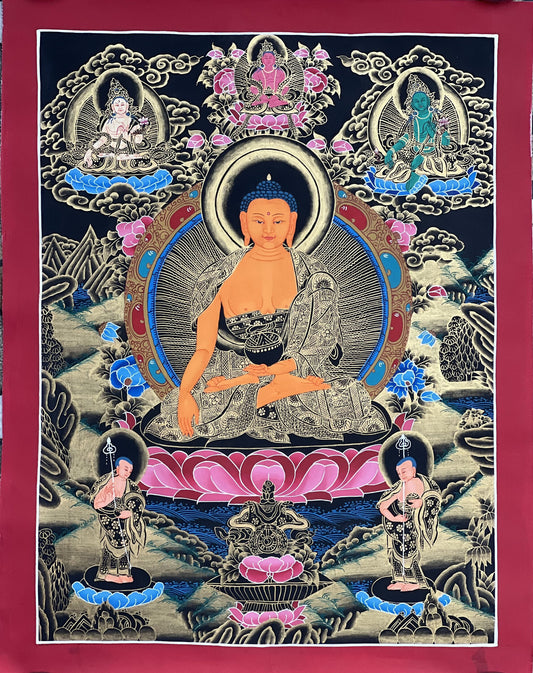 Shakyamuni/ Siddhartha Gautama Buddha Master Quality Tibetan Thangka Painting Original Hand-painting