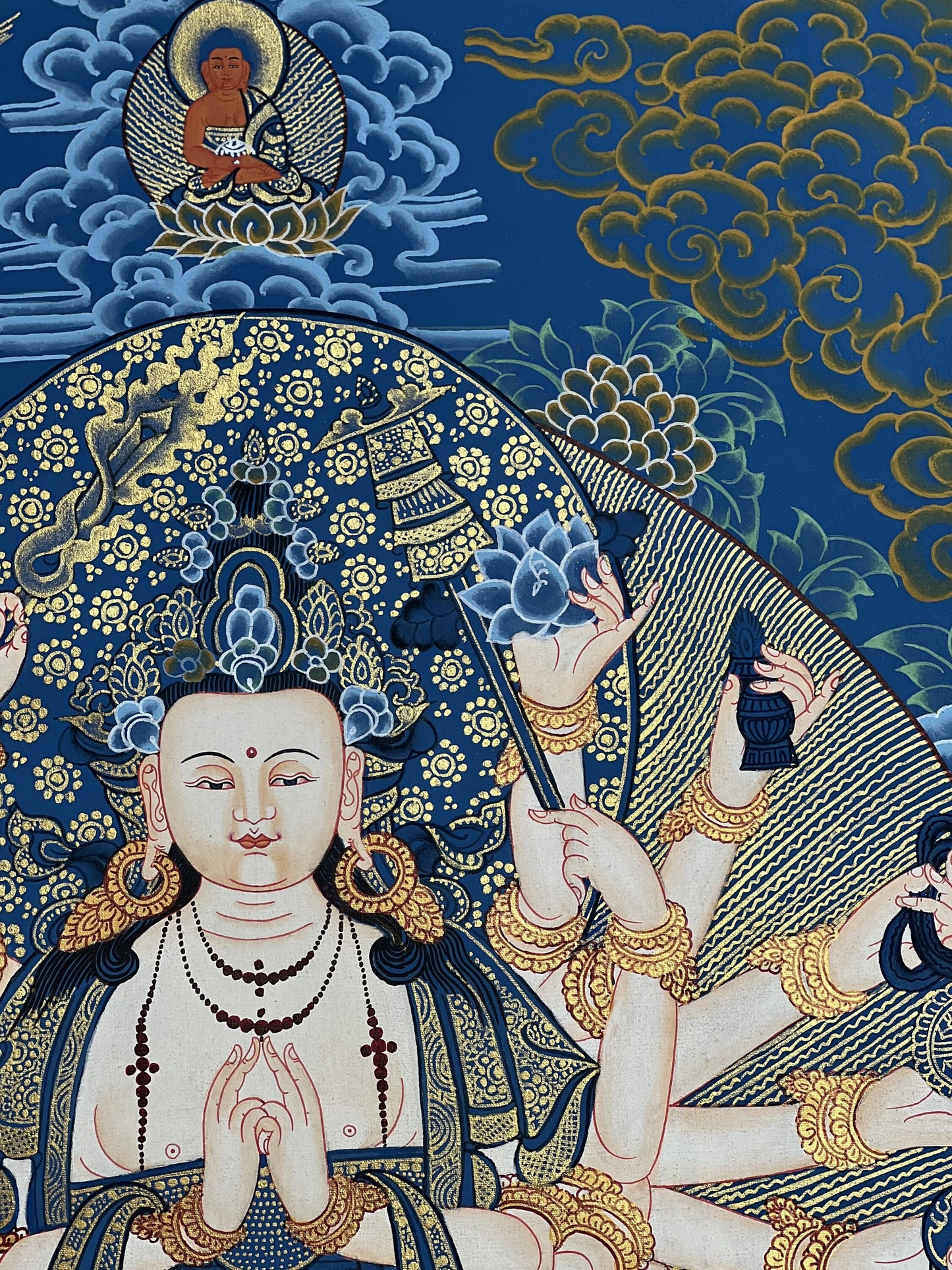 18 Armed Mother Goddess Chandi/Chundi/Cundi Master Quality Tibetan Thangka Painting/ Original  Hand Painting /Meditation Art