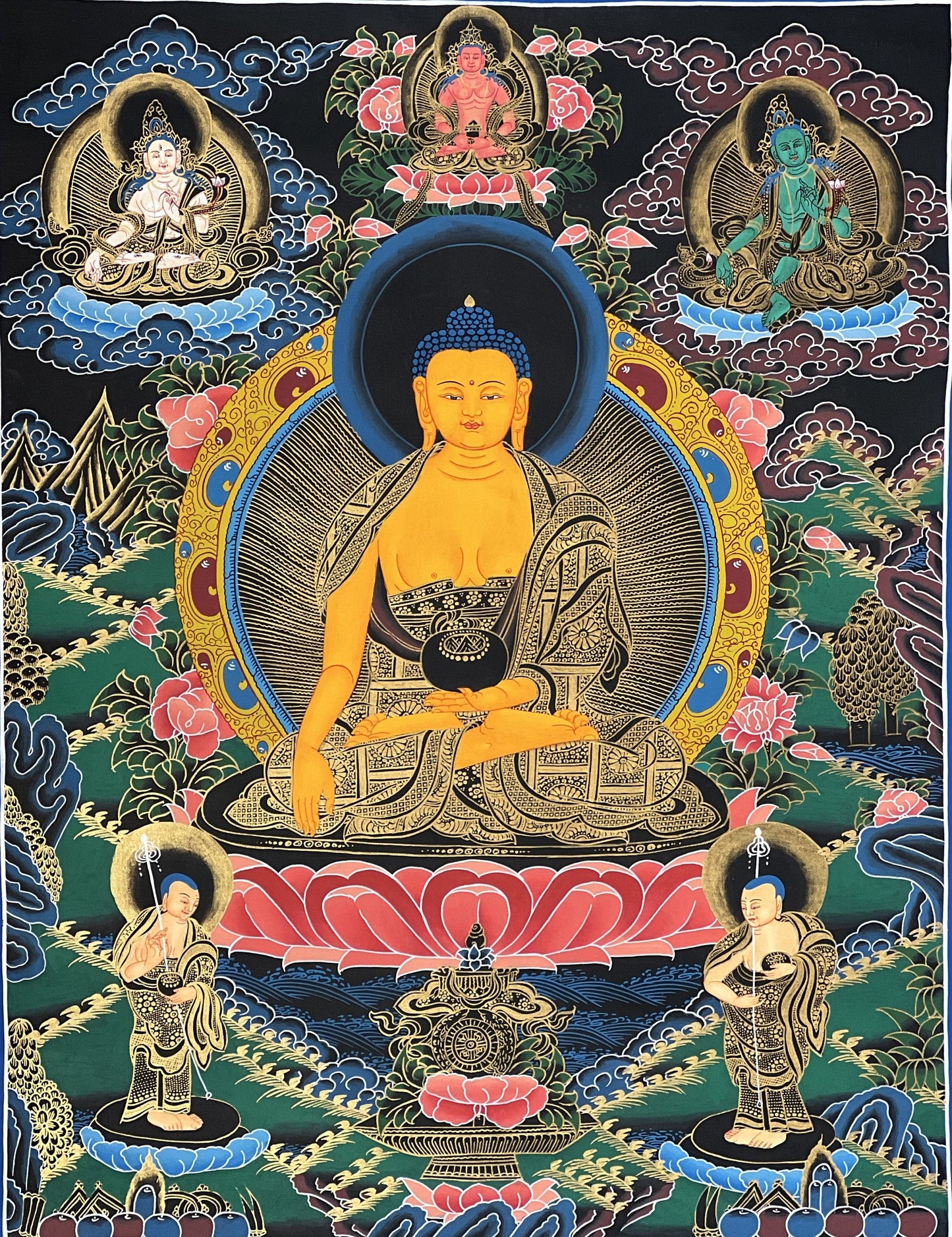 Shakyamuni Buddha/ Siddhartha Gautama High-Quality Masterpiece Tibetan Thangka Painting Original Hand-painted Art