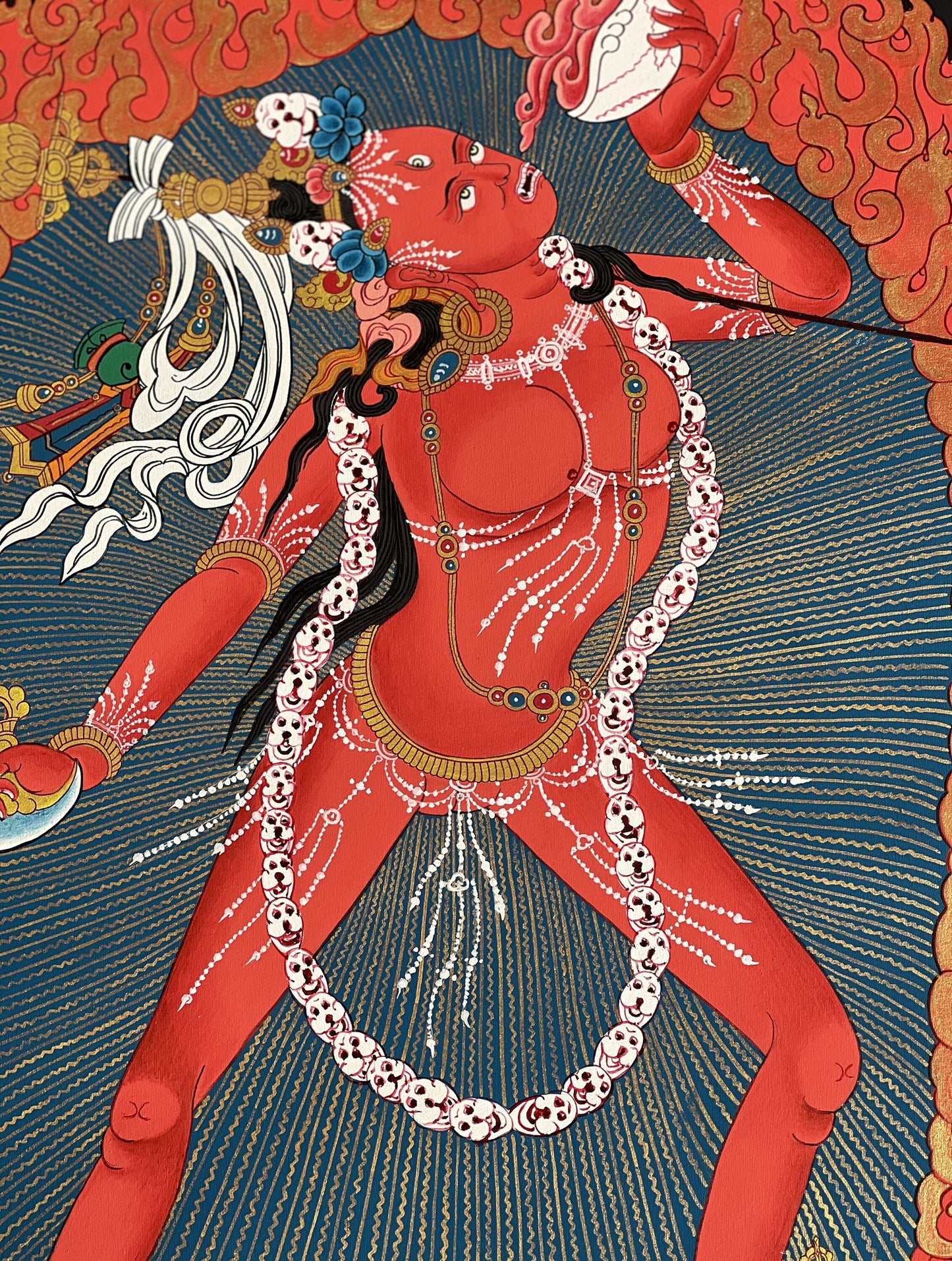 Vajrayoginī/ Yogini/ Jogini/  Dorje Neljorma Tantric Female Buddha Tibetan Thangka Painting Original Healing Art