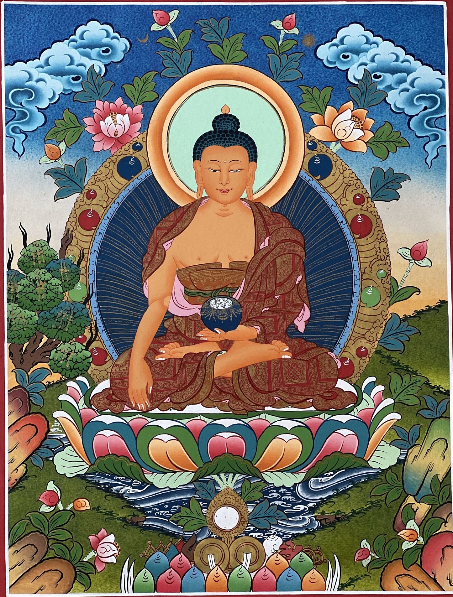 Shakyamuni Buddha/Siddhartha Gautama Master Quality Tibetan Thangka Painting/ Original  Hand-Painted Art on Canvas