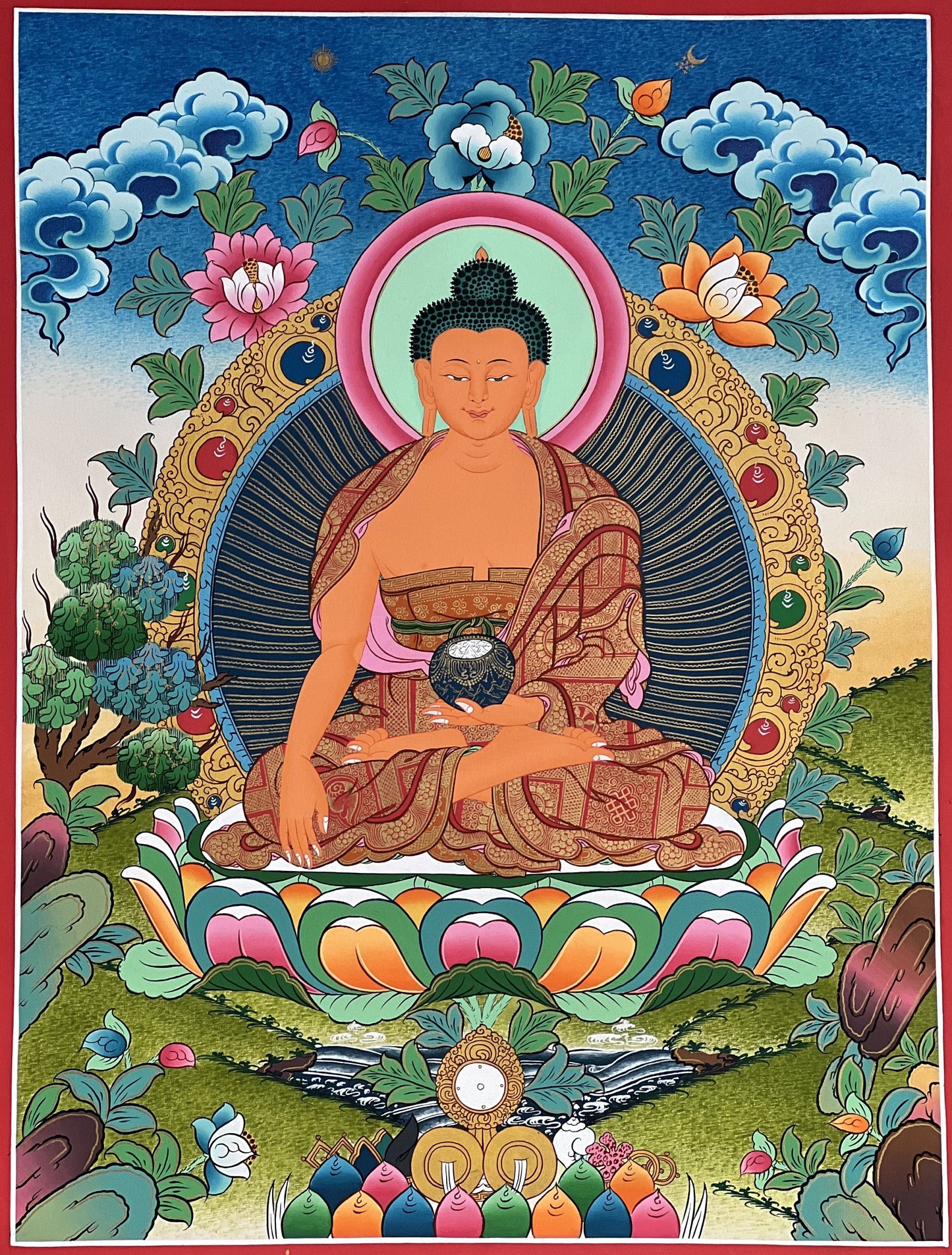 Shakyamuni Buddha/Siddhartha Gautama Master Quality Tibetan Thangka Painting/ Original  Hand-Painted Art on Canvas