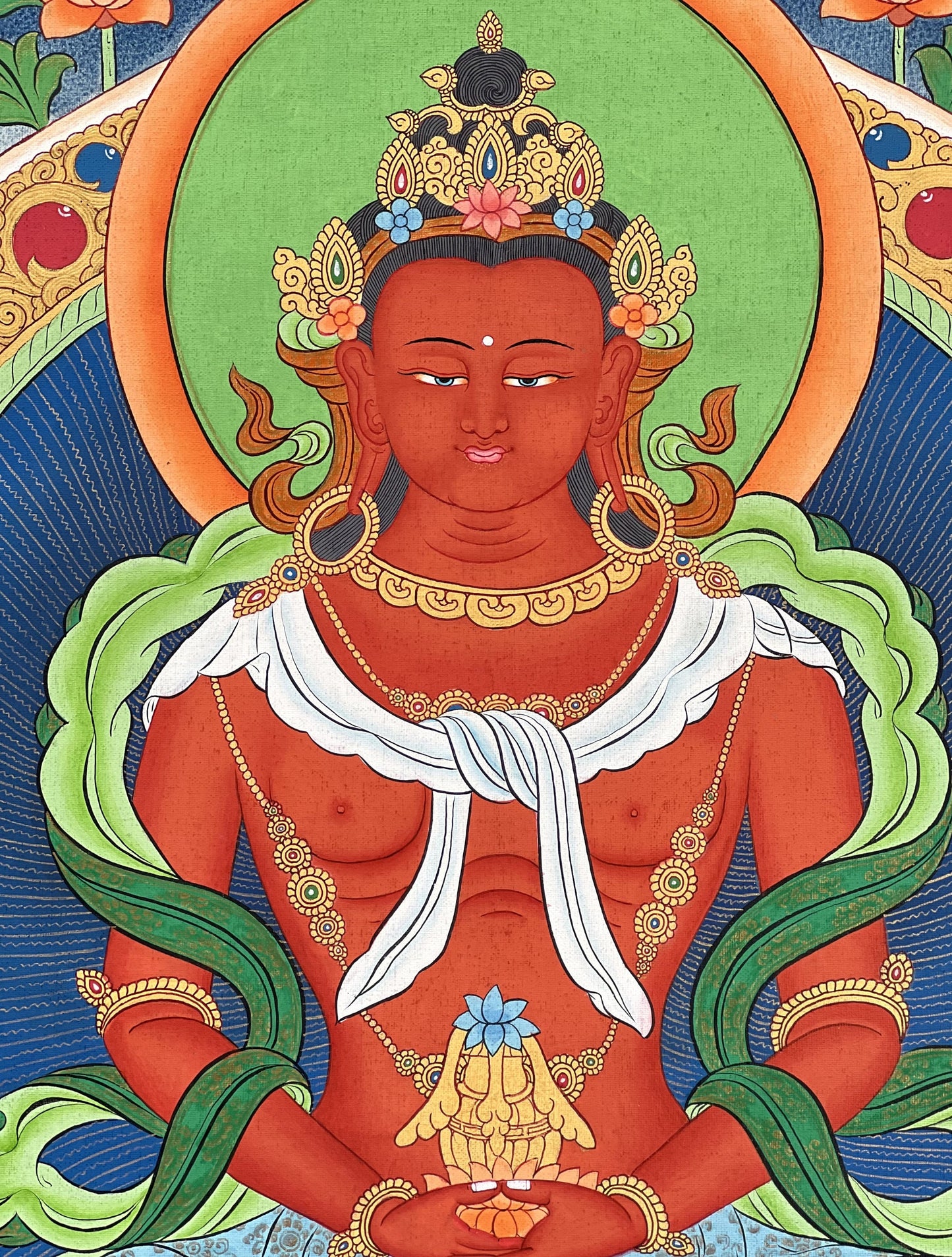 Buddha Amitayus/Aparamita/ Buddha of Eternal Life/ Pure Land Sukhavati  Buddha Original Masterpiece Tibetan Thangka Painting