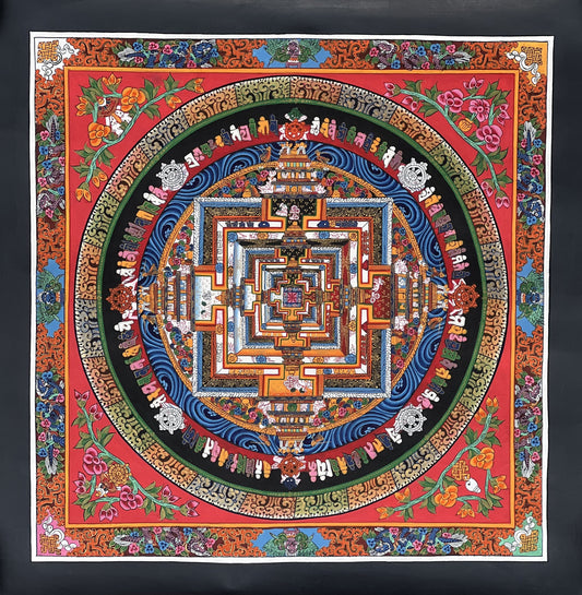 Wheel of Life/Wheel of Time/ Kalachakra Mandala Original Tibetan Thangka Painting/Hand Painting/ Meditation Art