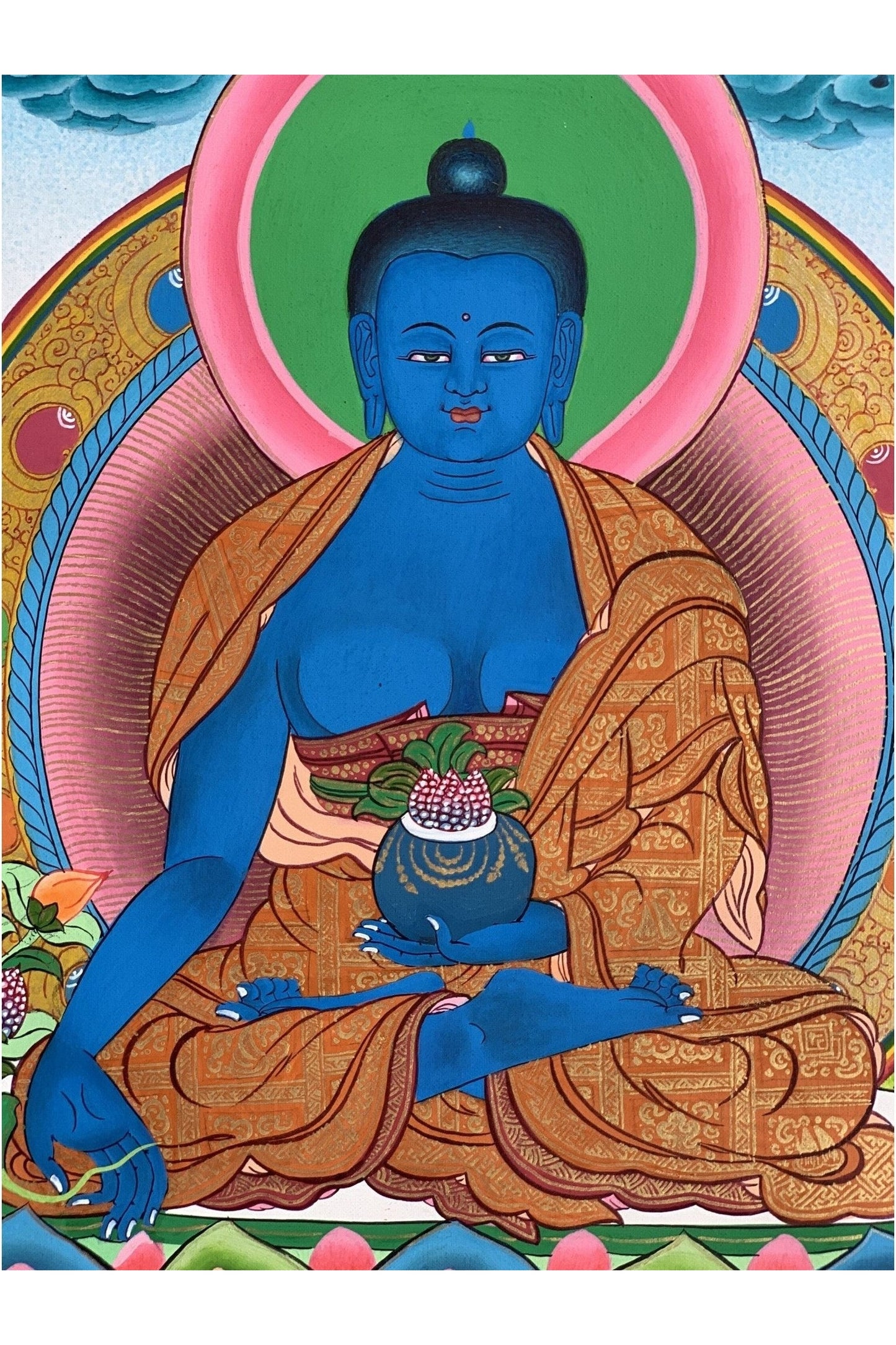 Original Hand Painted Masterpiece Eight Medicine Buddha/Eight Healing Buddha/Eight Buddha Brothers Tibetan Meditation Thangka Painting - Tibetan Thangka Art