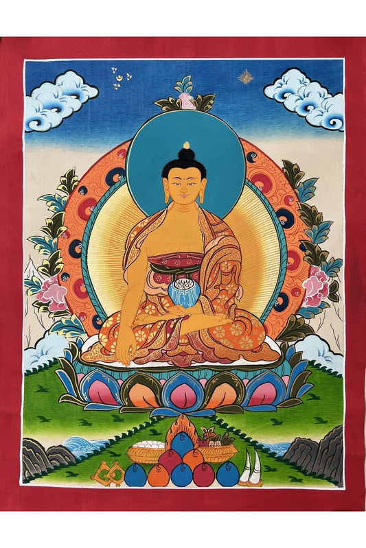 Shakyamuni Buddha/ Siddhartha Gautama High Quality Tibetan Thangka Painting Original Buddhist Meditation Art - Tibetan Thangka Art