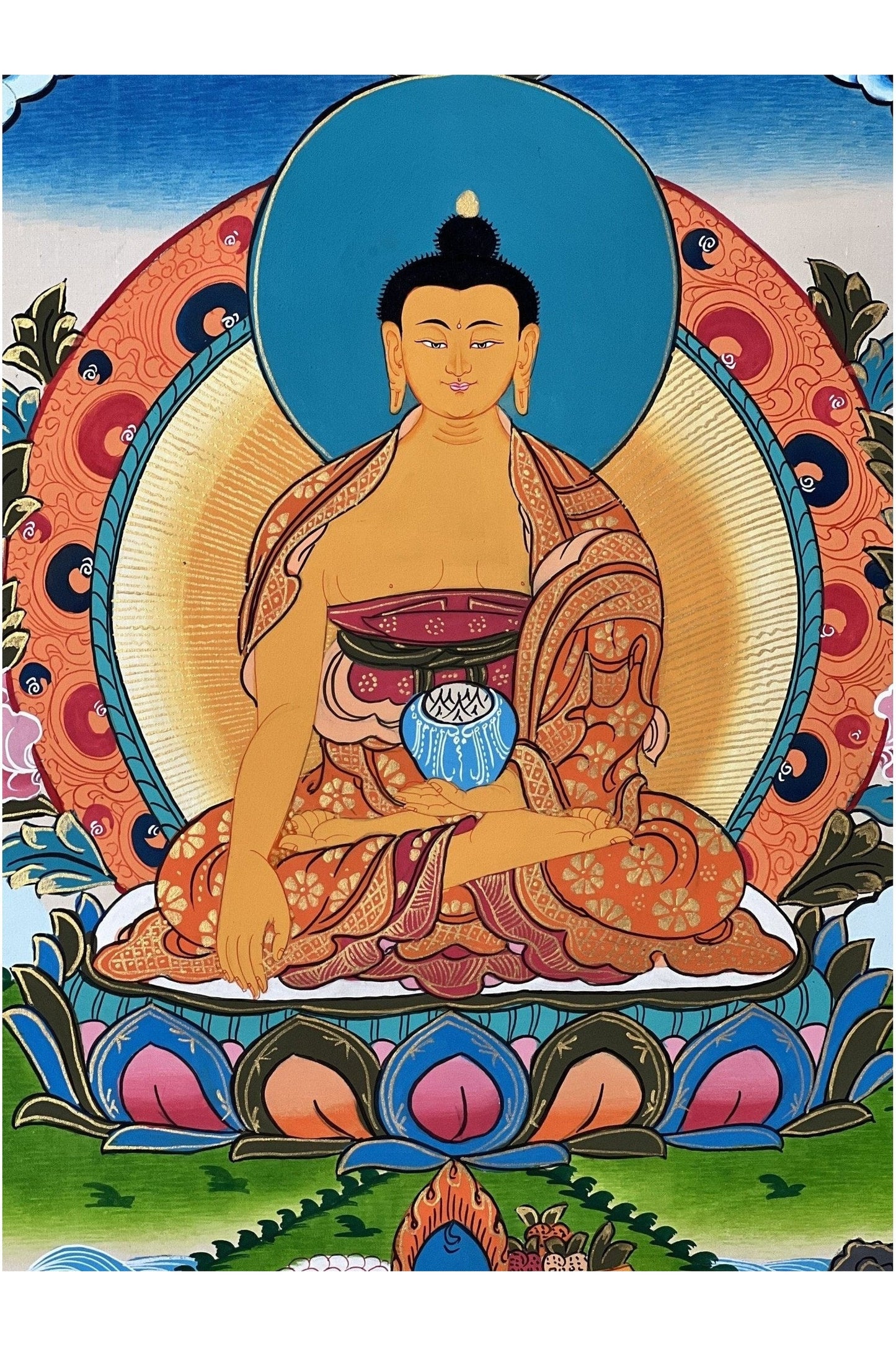 Shakyamuni Buddha/ Siddhartha Gautama High Quality Tibetan Thangka Painting Original Buddhist Meditation Art - Tibetan Thangka Art