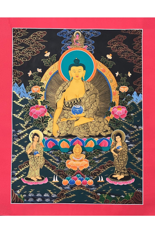 Shakyamuni Buddha/ Siddhartha Gautama Original Hand - painted High - Quality Masterpiece Tibetan Thangka Painting/ Buddhist Meditation Art - Tibetan Thangka Art