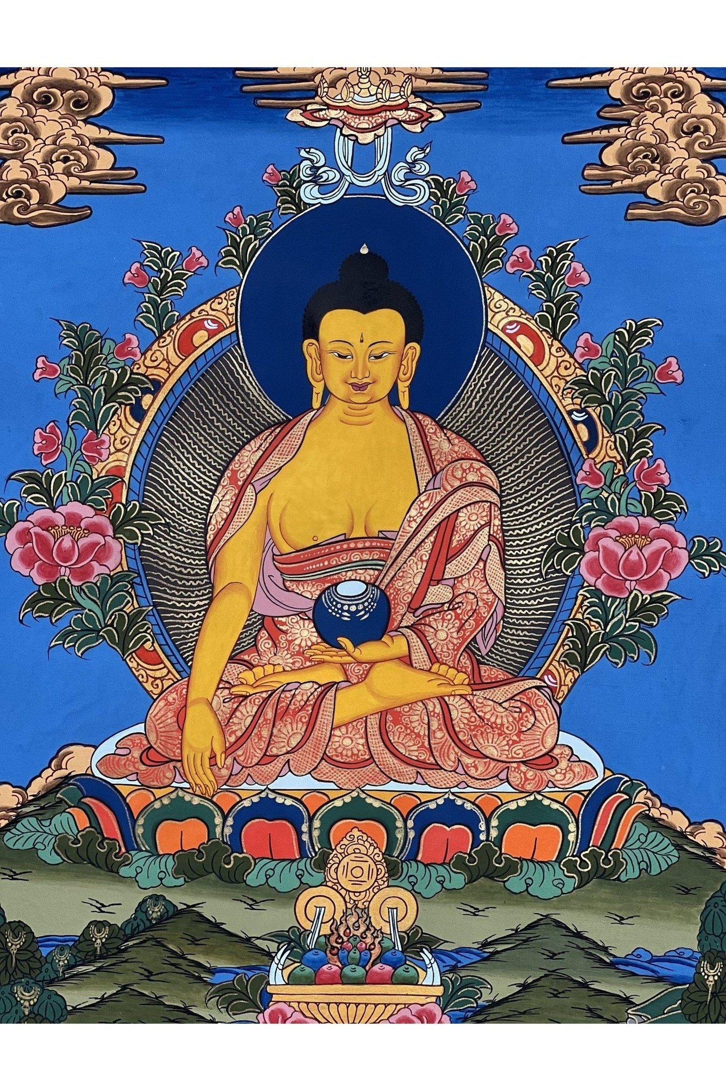 Shakyamuni Buddha/ Siddhartha Gautama Original Masterpiece Tibetan Thangka Painting/ Buddhist Art - Tibetan Thangka Art