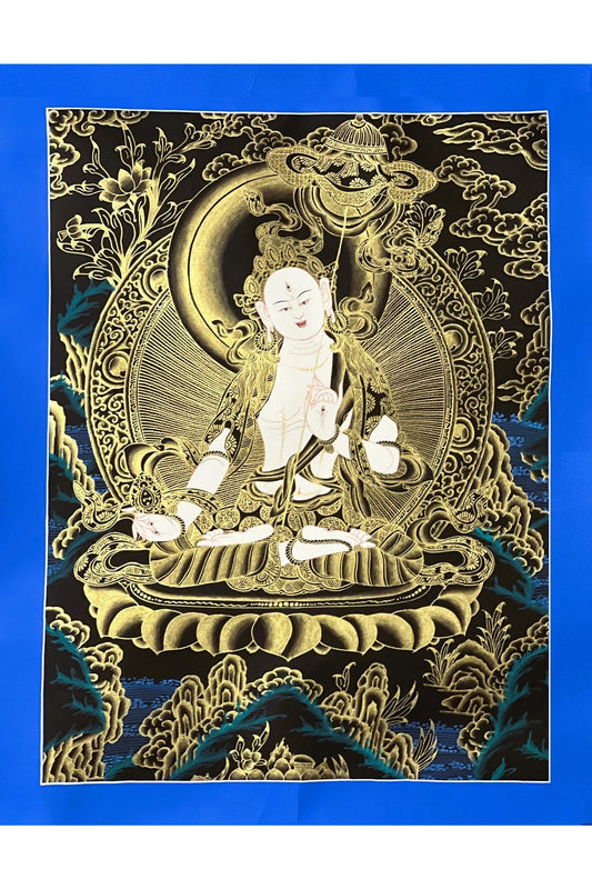 Sitatapatra/ DUKKAR/ DHUKAR /Lady of white Umbrella Goddess of Protection Original Tibetan Thangka Painting Meditation Art - Tibetan Thangka Art