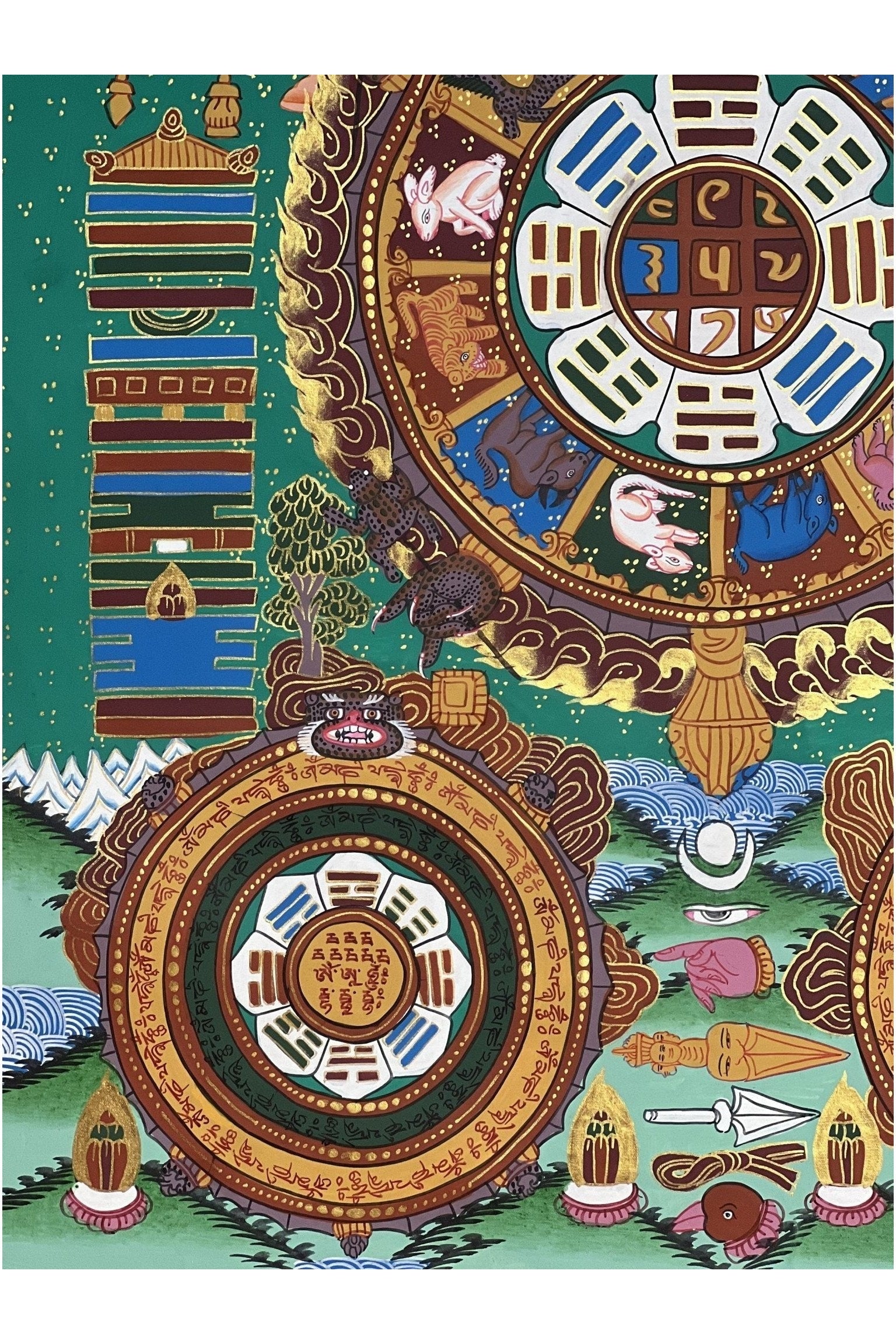 Tibetan Astrology Calander Thangka/ Lunar Calander High - Quality Masterpiece Original Thangka Painting - Tibetan Thangka Art