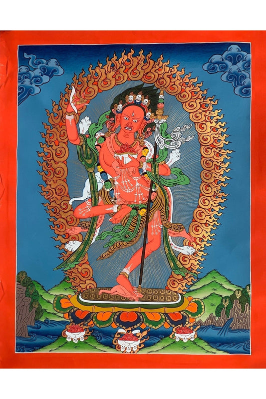 Vajravarahi/ Varahi/ Dorje Phagmo/ Yogini Tibetan Thangka Painting Original Hand - Painting/ Buddhist MeditationTantra Art - Tibetan Thangka Art