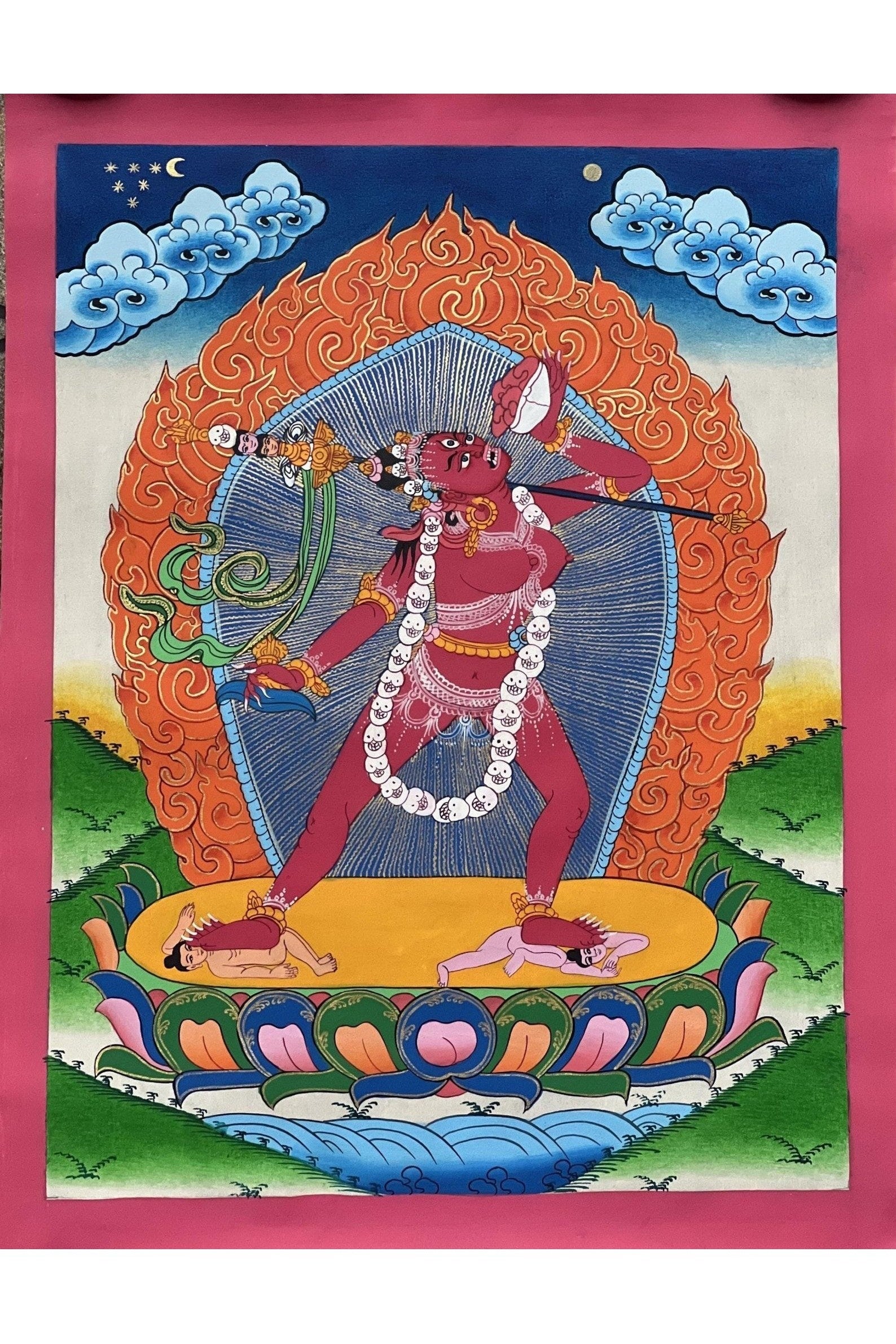 Vajrayoginī/ Yogini/ Dorje Neljorma/ Female Buddha Original Hand painted Large Tibetan Thangka/ Buddhist Meditation/Tantra Art - Tibetan Thangka Art