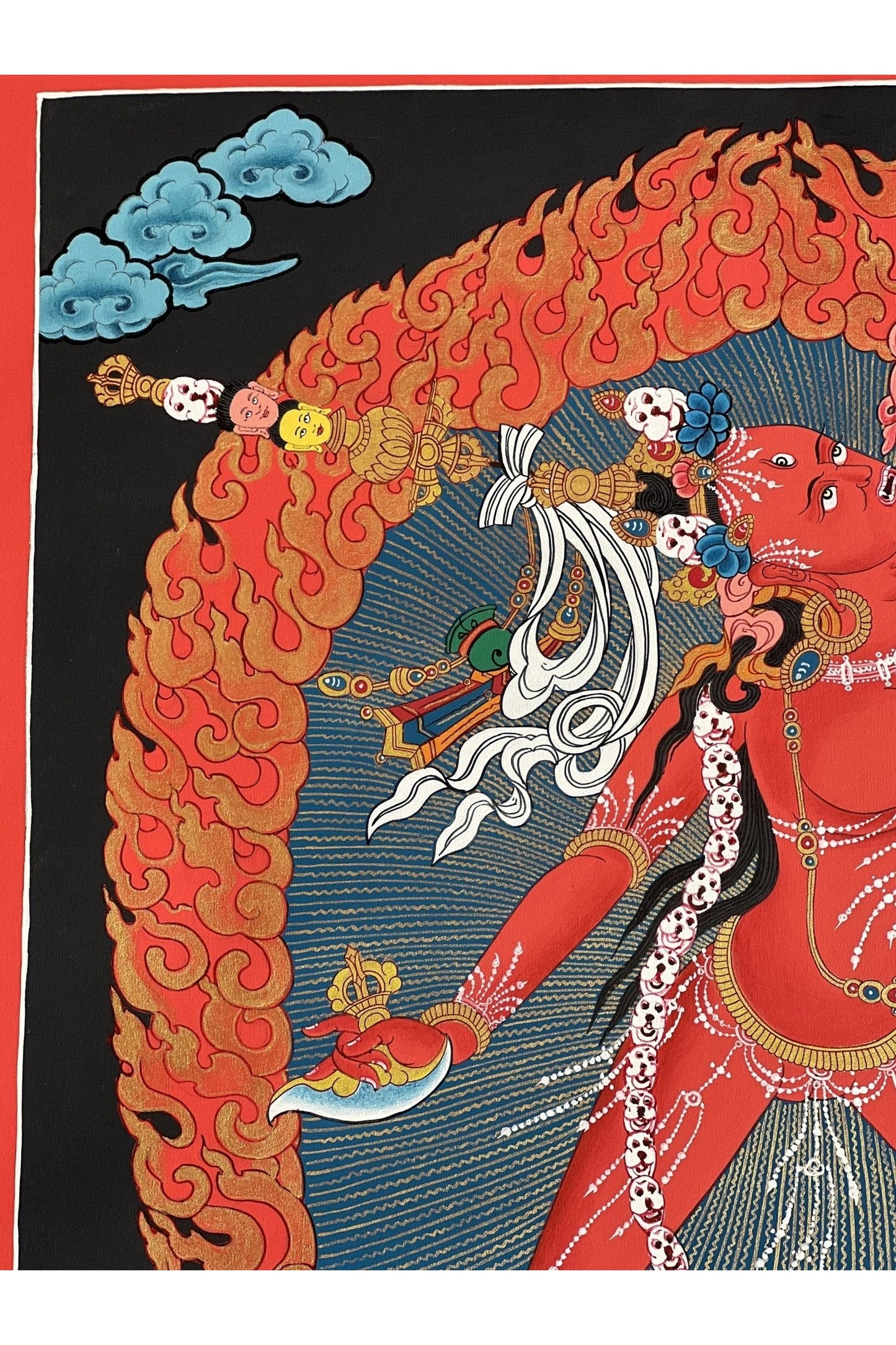 Vajrayoginī/ Yogini/ Jogini/ Dorje Neljorma Tantric Female Buddha Tibetan Thangka Painting Original Healing Art - Tibetan Thangka Art