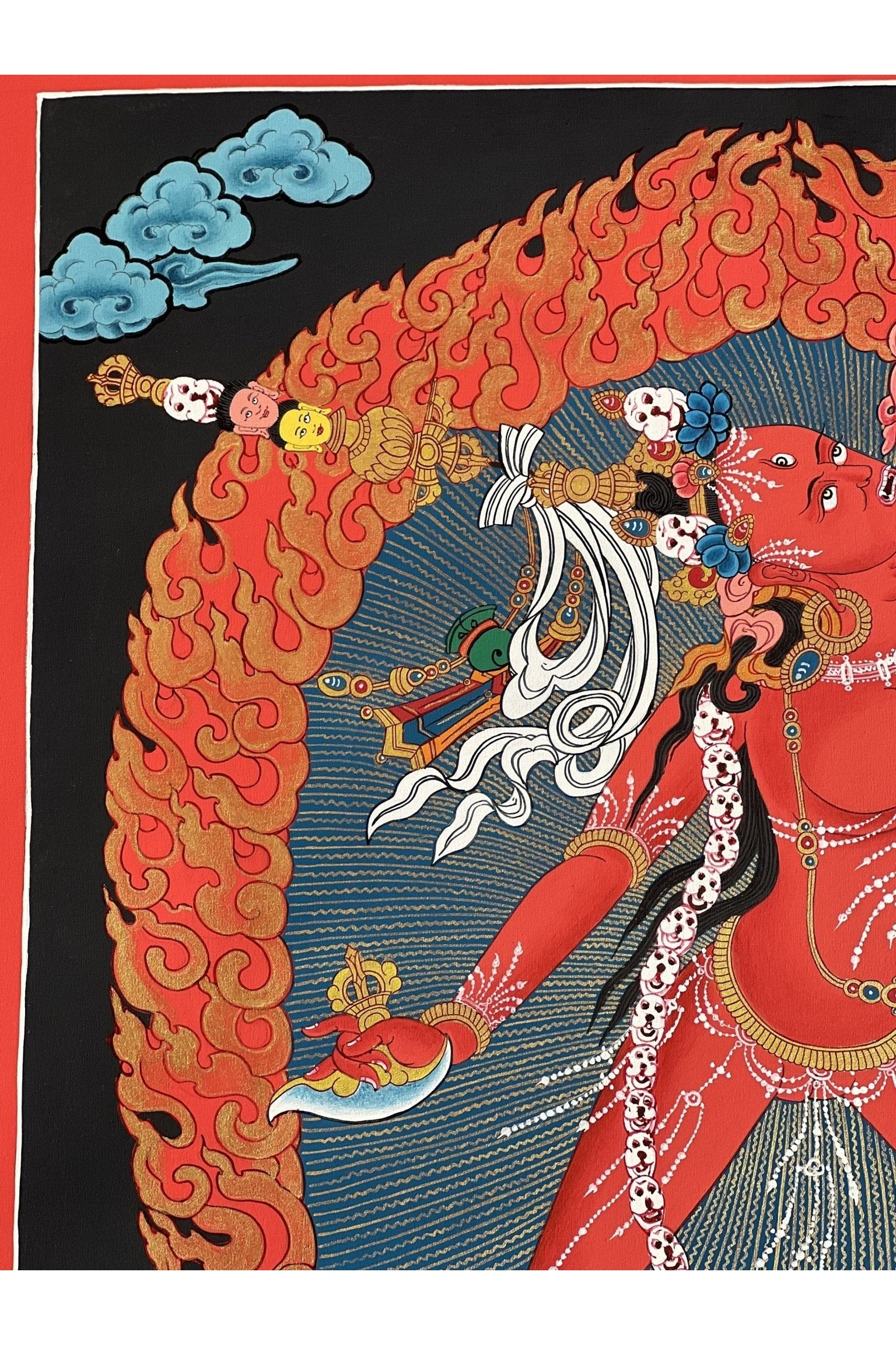 Vajrayoginī/ Yogini/ Jogini/ Dorje Neljorma Tantric Female Buddha Tibetan Thangka Painting Original Healing Art - Tibetan Thangka Art