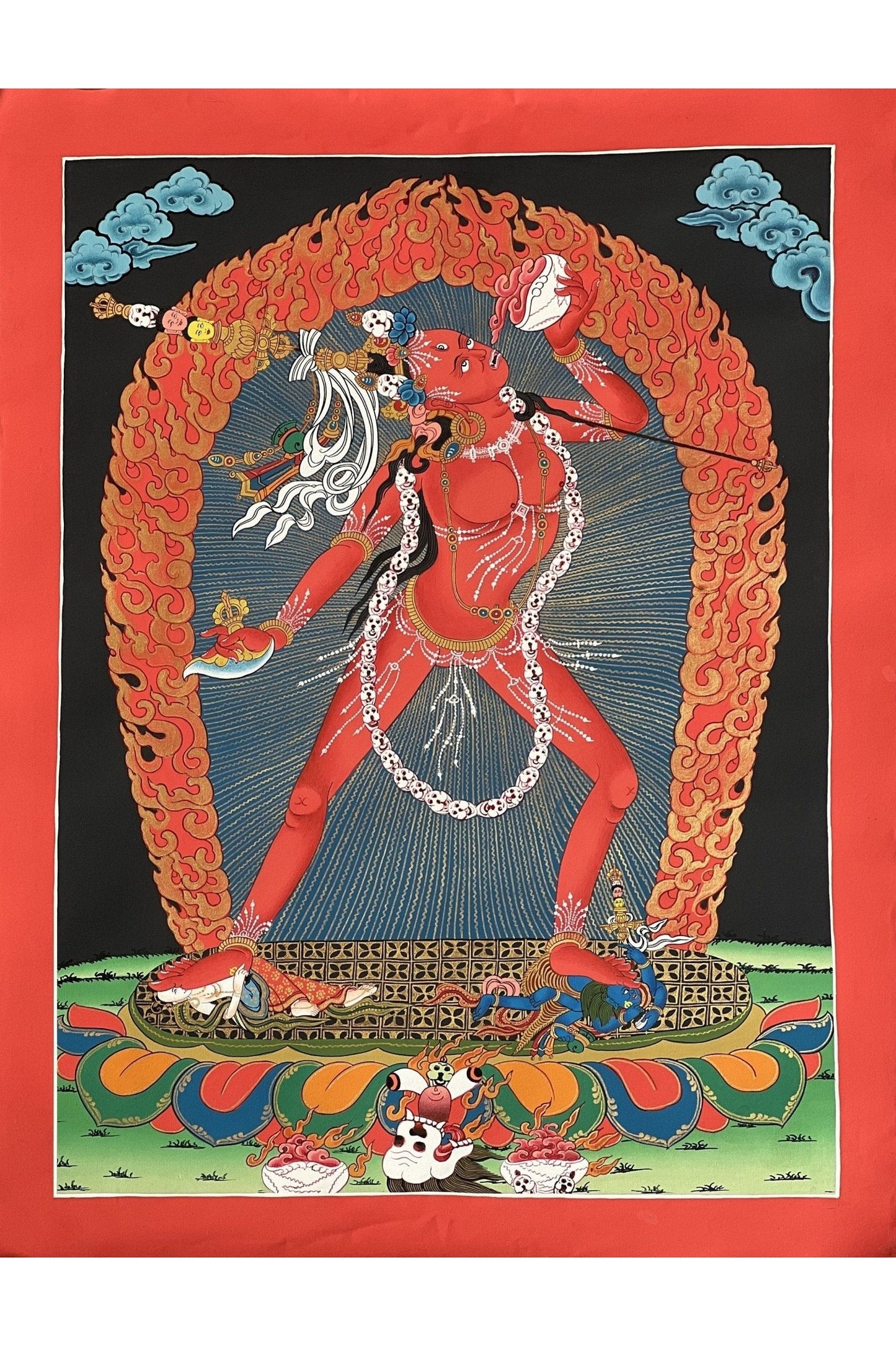 Vajrayoginī/ Yogini/ Jogini/ Dorje Neljorma Tantric Female Buddha Tibetan Thangka Painting Original Healing Art - Tibetan Thangka Art