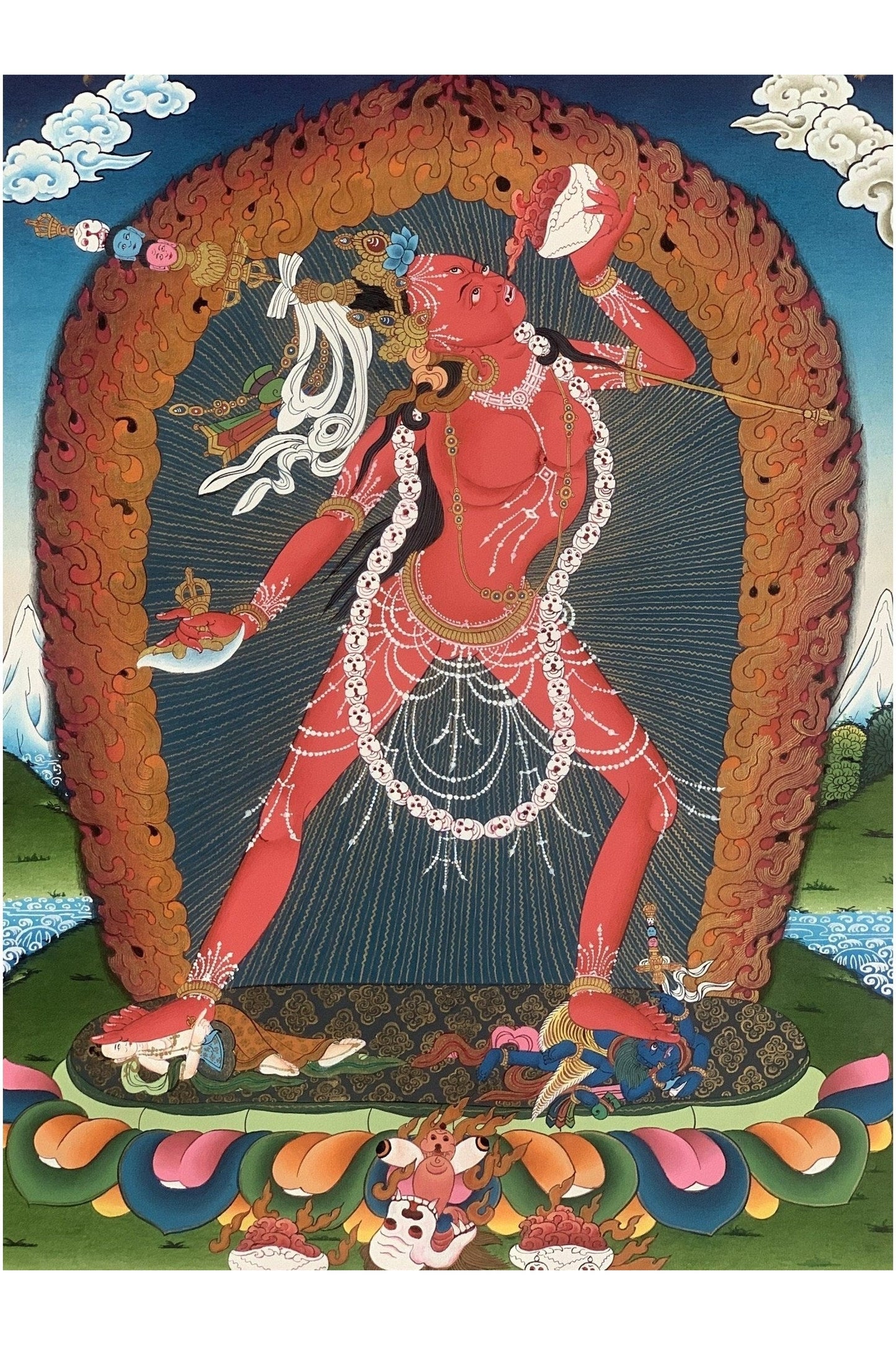 Vajrayoginī/Yogini/ Dorje Neljorma Female Buddha High - Quality Masterpiece Tibetan Thangka Painting Original Meditation Art - Tibetan Thangka Art