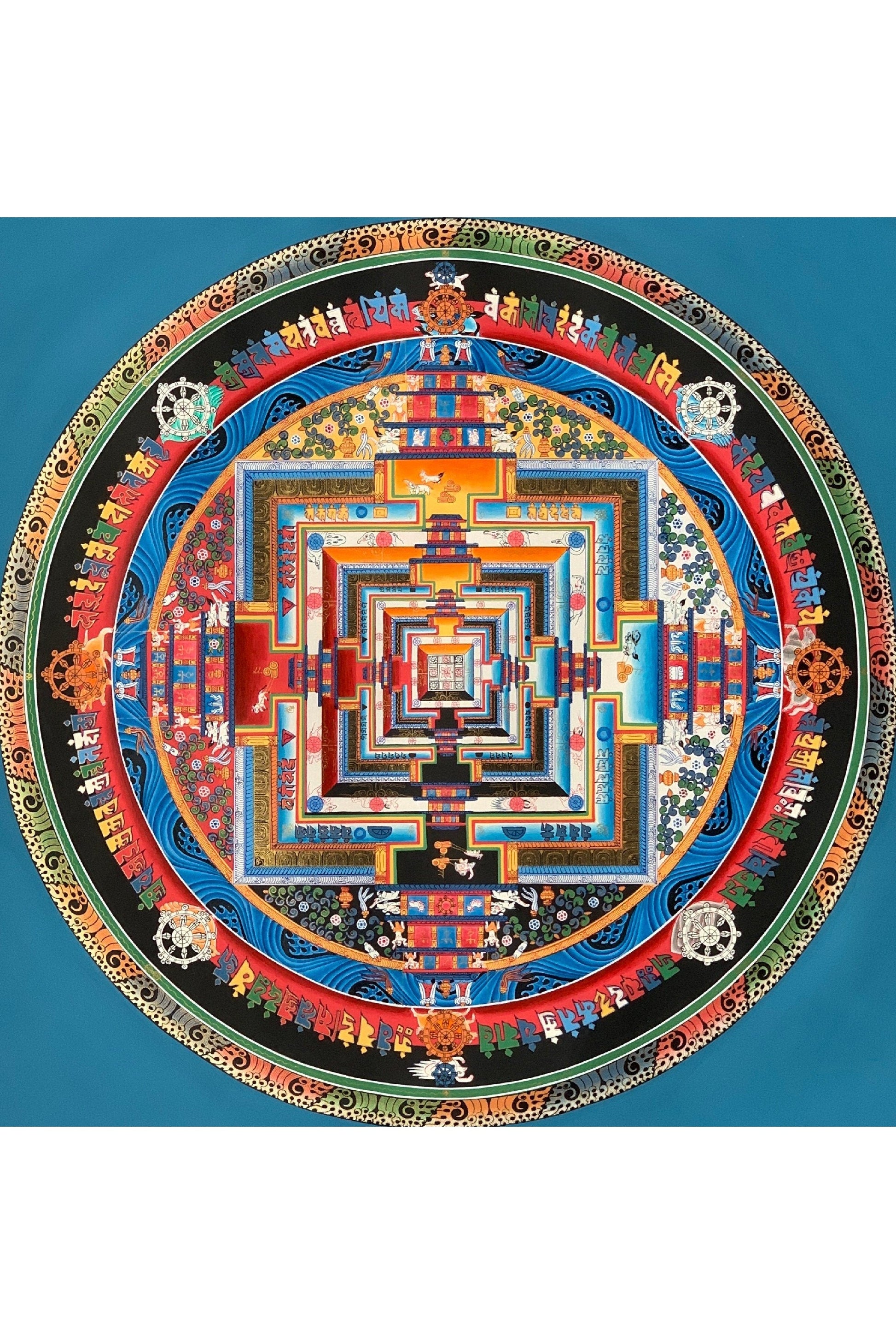 Wheel of Life/ Kalachakra Mandala/High - Quality Tibetan Thangka Painting/ Wall Hanging Original Meditation Art - Tibetan Thangka Art