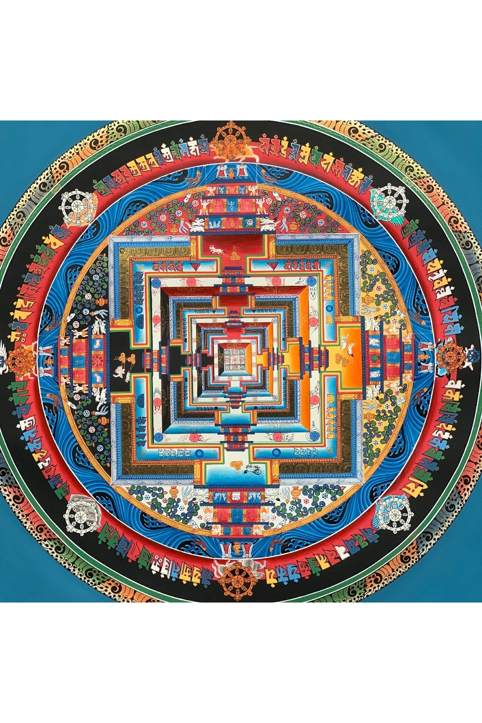 Wheel of Life/ Kalachakra Mandala/High - Quality Tibetan Thangka Painting/ Wall Hanging Original Meditation Art - Tibetan Thangka Art