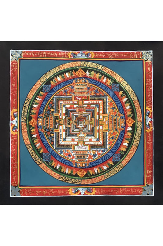 Wheel of Life Wheel of Time Kalachakra Mandala Hand Painted Original Tibetan Thangka Compassion Meditation Art - Tibetan Thangka Art