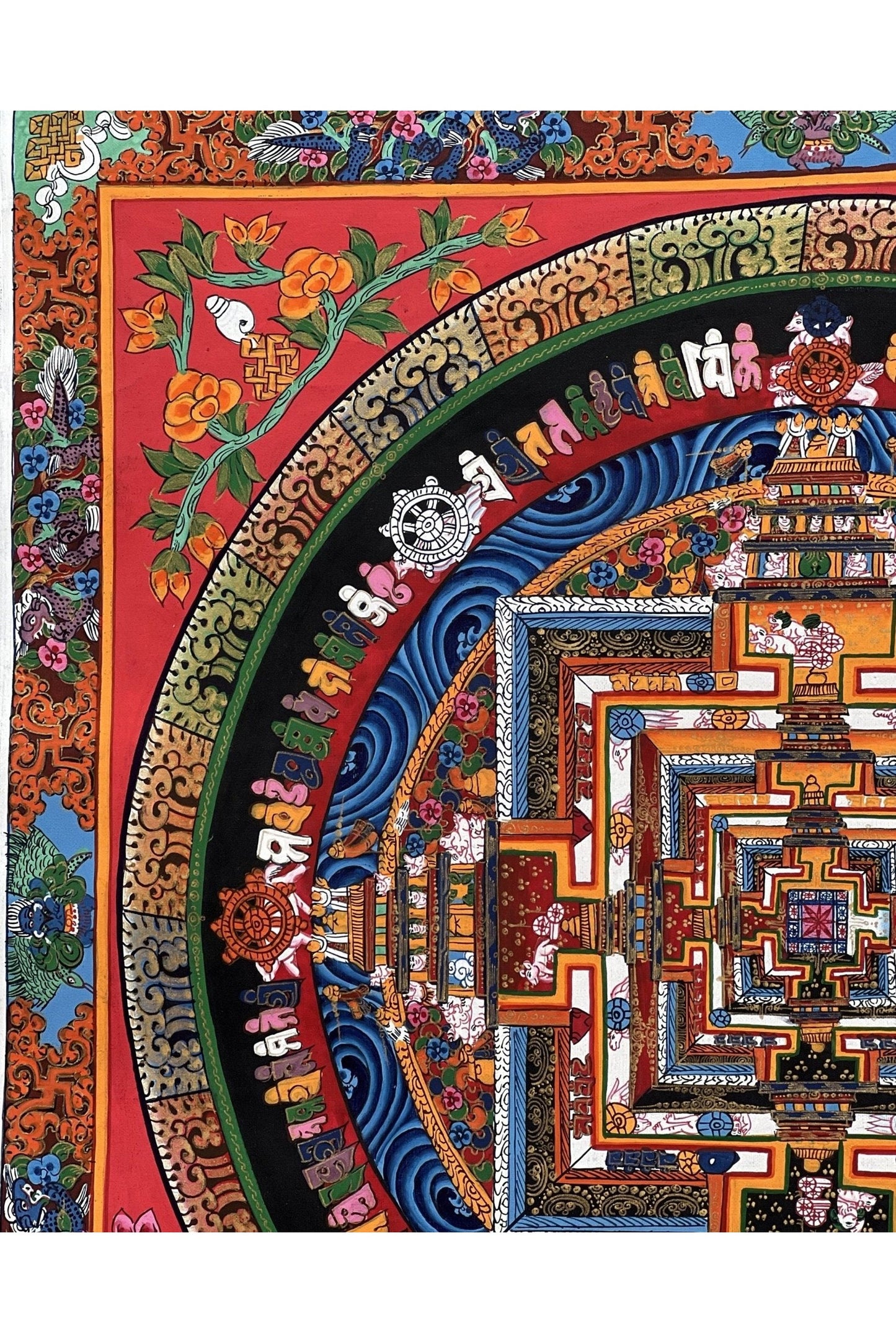 Wheel of Life/Wheel of Time/ Kalachakra Mandala Original Tibetan Thangka Painting/Hand Painting/ Meditation Art - Tibetan Thangka Art