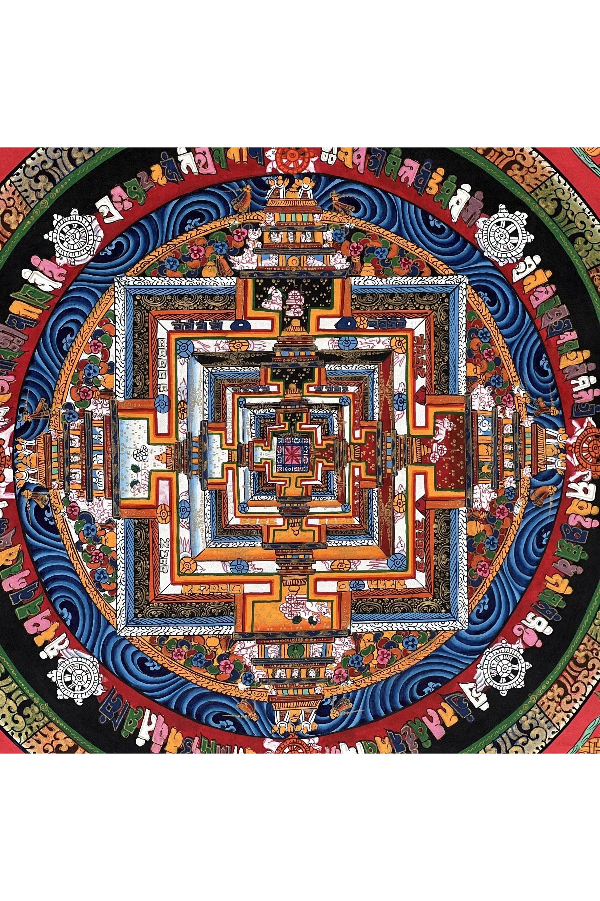 Wheel of Life/Wheel of Time/ Kalachakra Mandala Original Tibetan Thangka Painting/Hand Painting/ Meditation Art - Tibetan Thangka Art