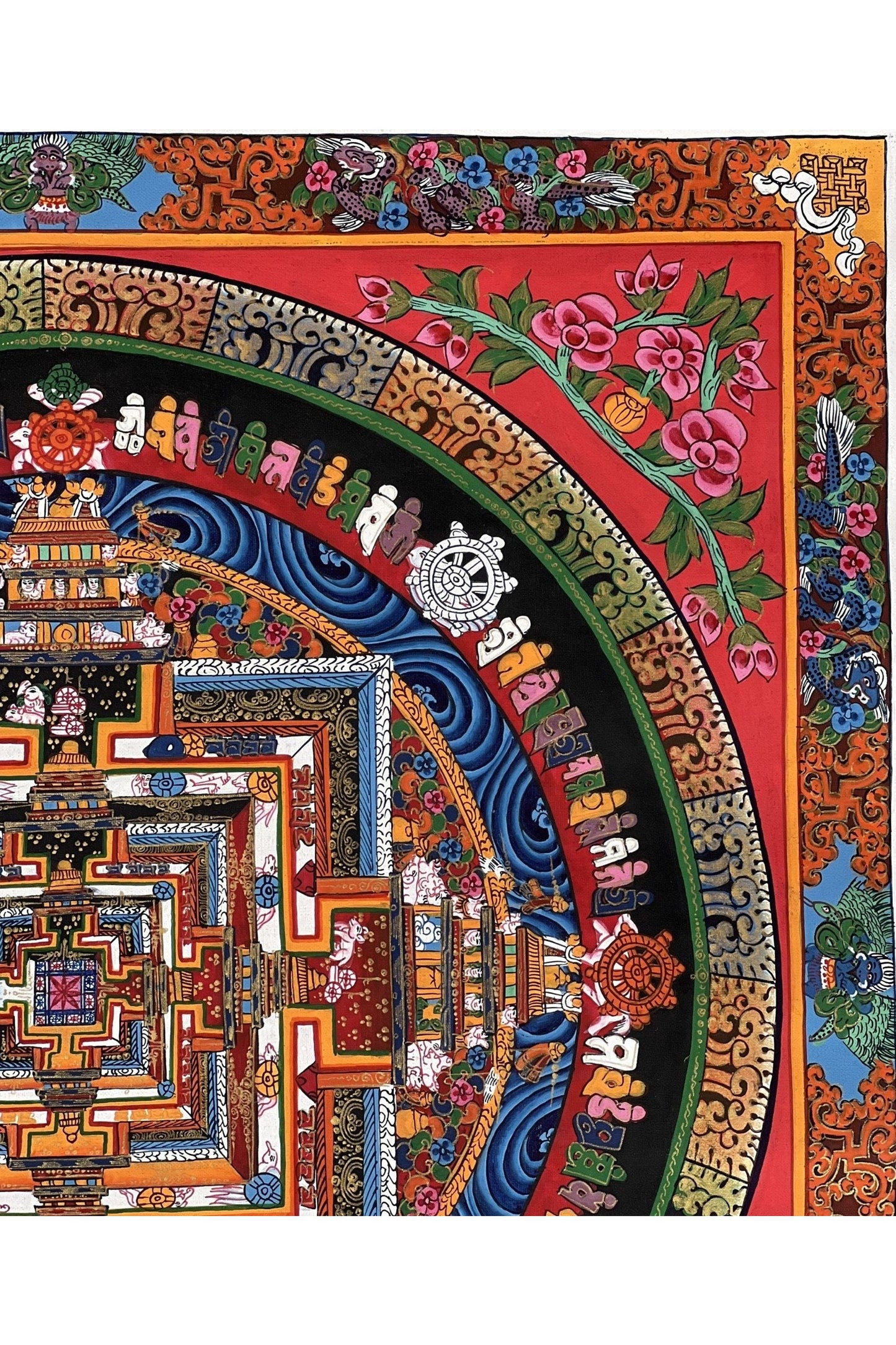 Wheel of Life/Wheel of Time/ Kalachakra Mandala Original Tibetan Thangka Painting/Hand Painting/ Meditation Art - Tibetan Thangka Art