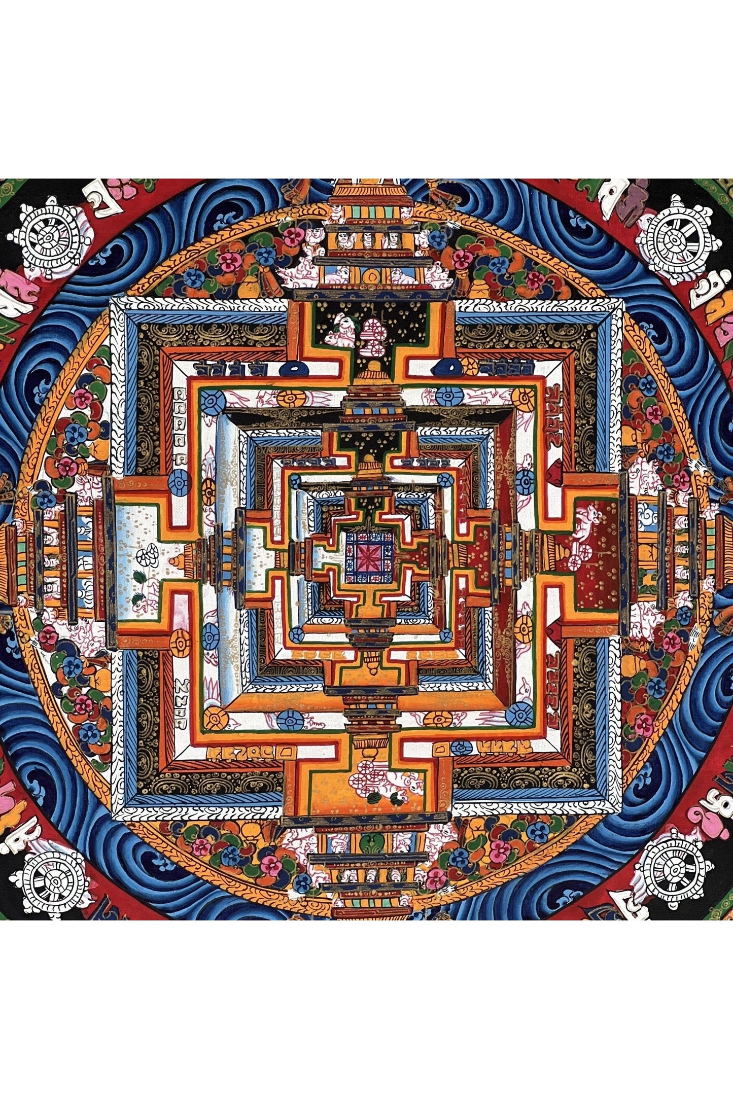 Wheel of Life/Wheel of Time/ Kalachakra Mandala Original Tibetan Thangka Painting/Hand Painting/ Meditation Art - Tibetan Thangka Art