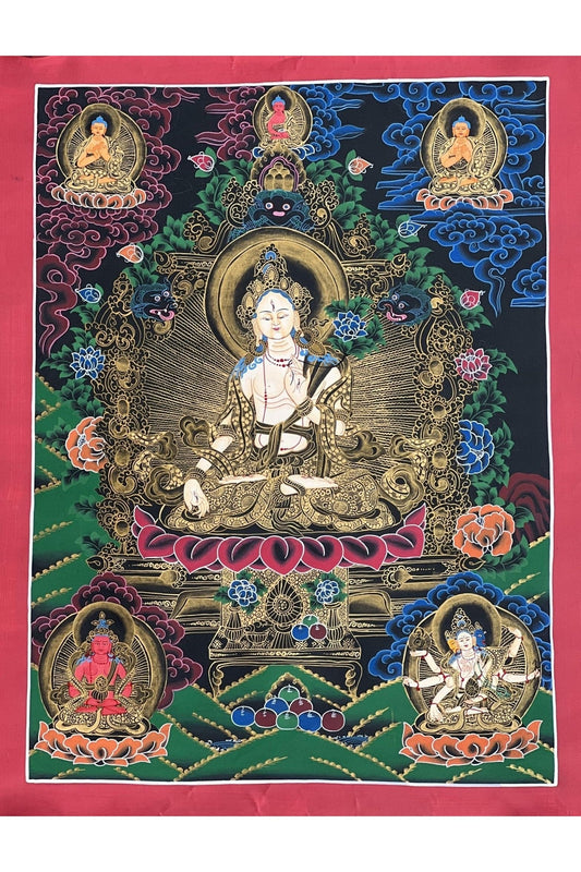 White Tara/ Sitatara/ Mother Goddess High - Quality Original Masterpiece Tibetan Thangka Painting/ Hand - Painting/ Buddhist Meditation Art - Tibetan Thangka Art